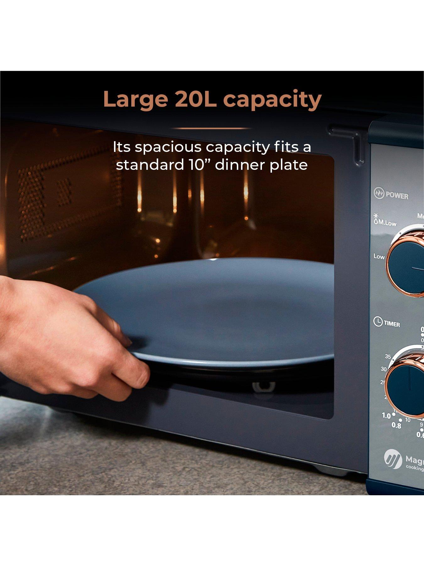 Image 5 of 6 of Tower T24038MNB Cavaletto 800W Manual Microwave - Midnight Blue &amp; Rose Gold