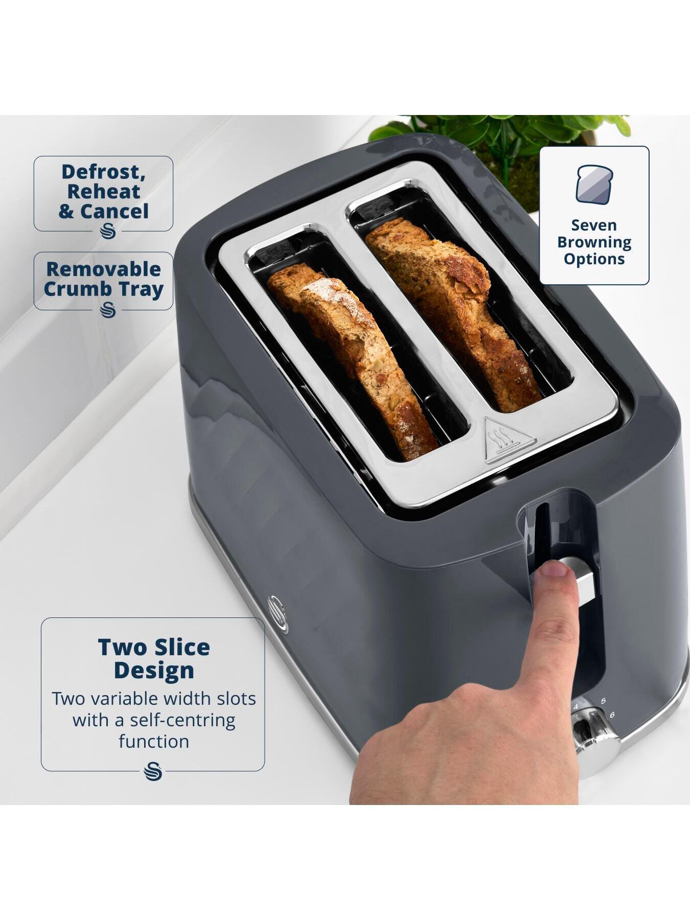 Image 3 of 7 of Swan Windsor Kitchen Set, 1.7L Fast Boil Kettle & 2 Slice Toaster - Grey