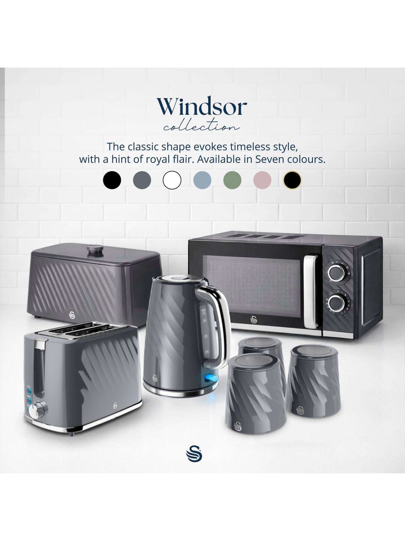 Image 5 of 7 of Swan Windsor Kitchen Set, 1.7L Fast Boil Kettle & 2 Slice Toaster - Grey