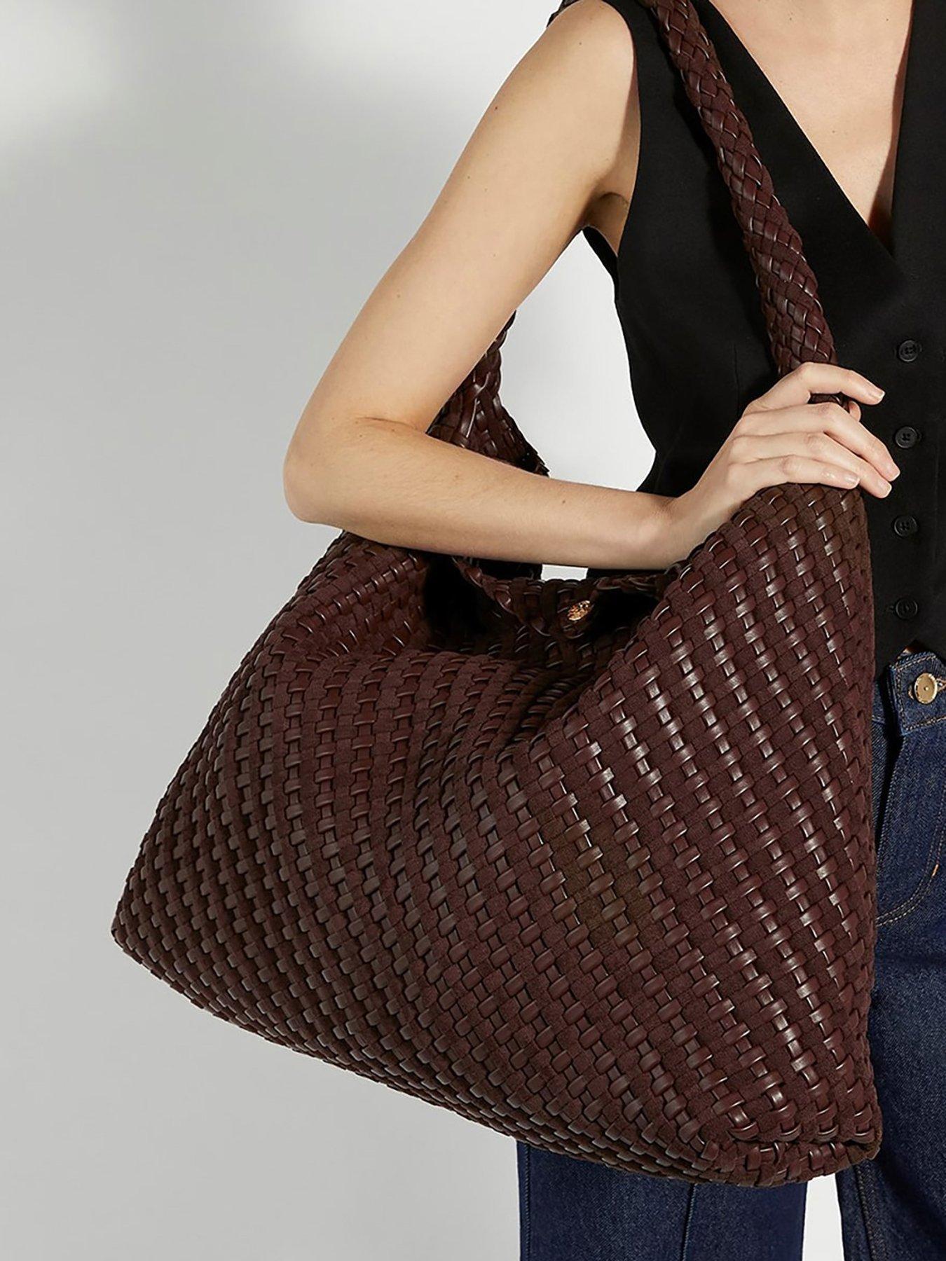 Dune London Deliberate Xl Extra Large Woven Shoulder Bag Brown