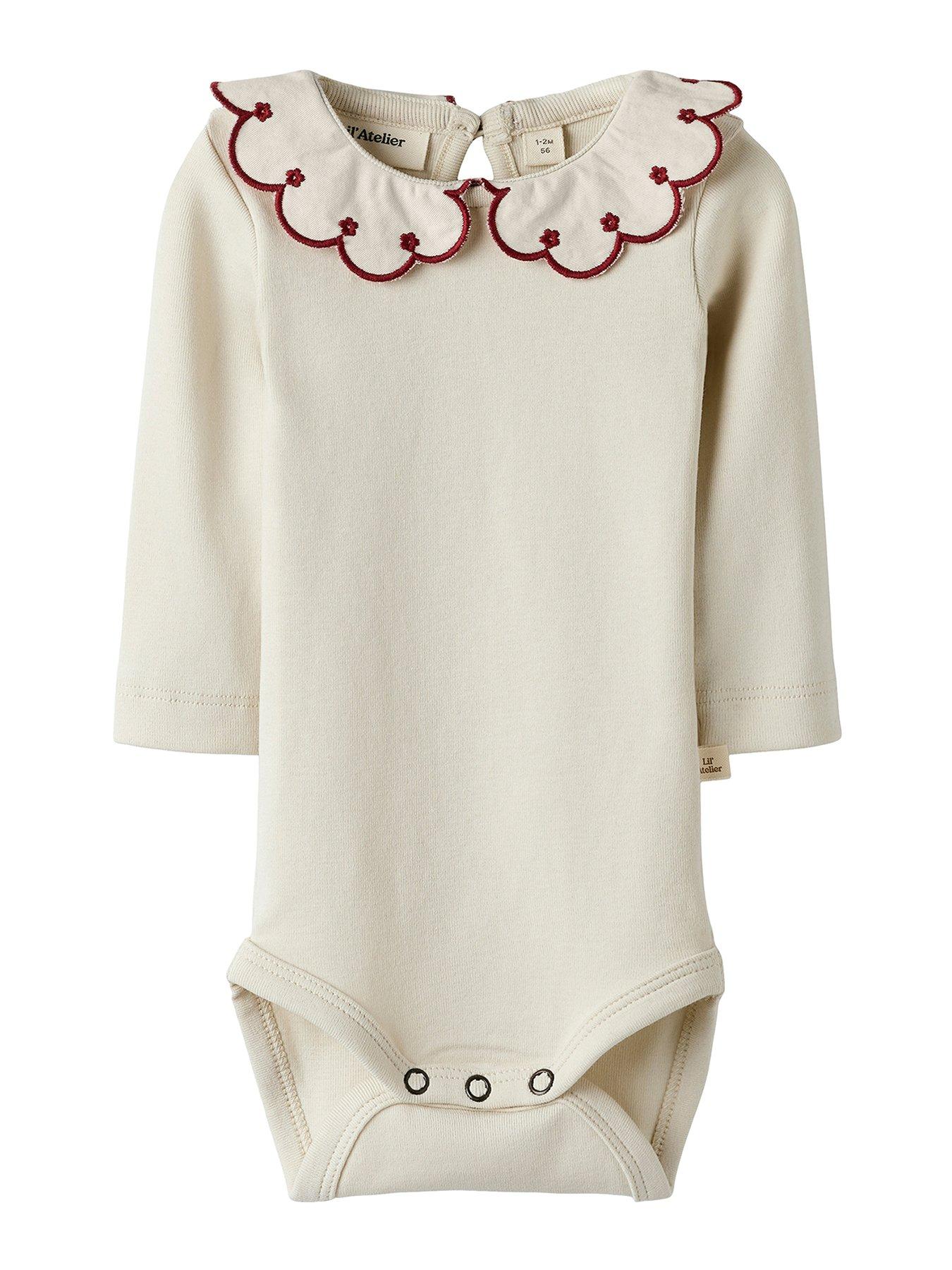 Lil Atelier Baby Girls Frill Collar Bodysuit - Cream