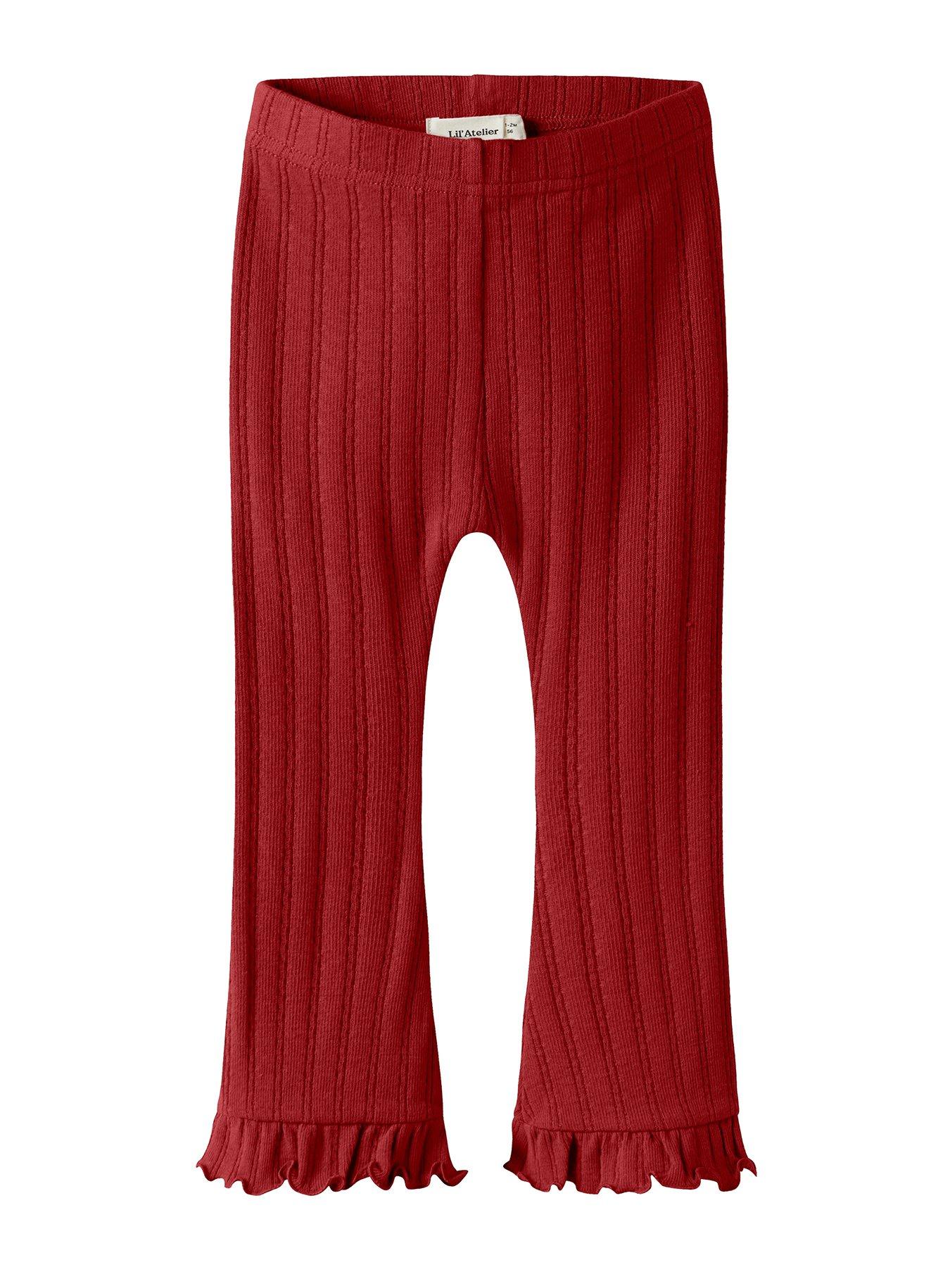 Lil Atelier Mini Girls Leggings - Red