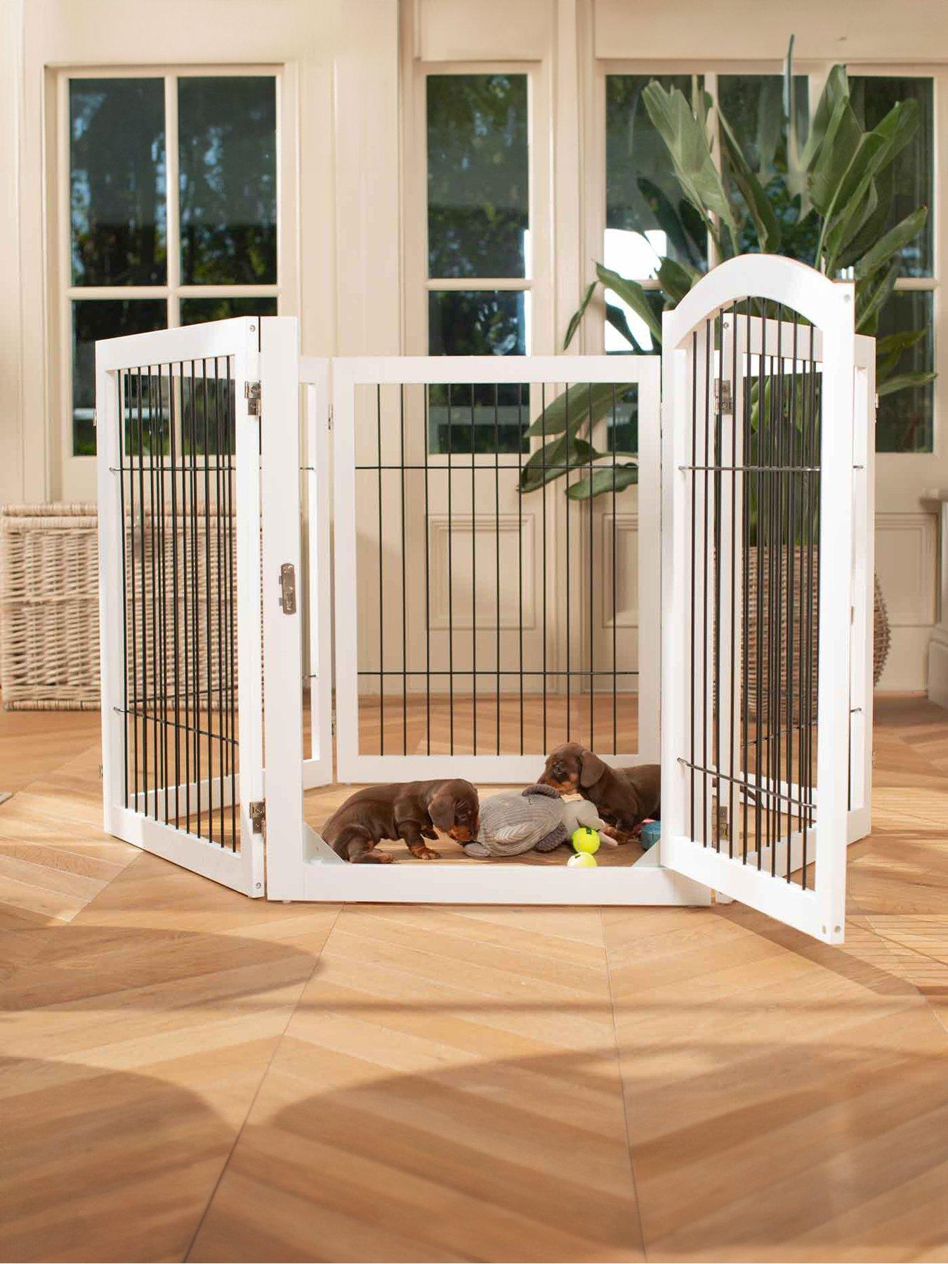 undefined White Wooden Puppy Play Pen