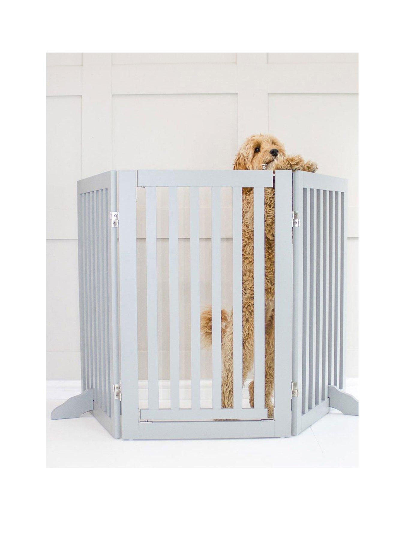 Image 2 of 3 of Lords and Labradors Grey Wooden Dog Gate