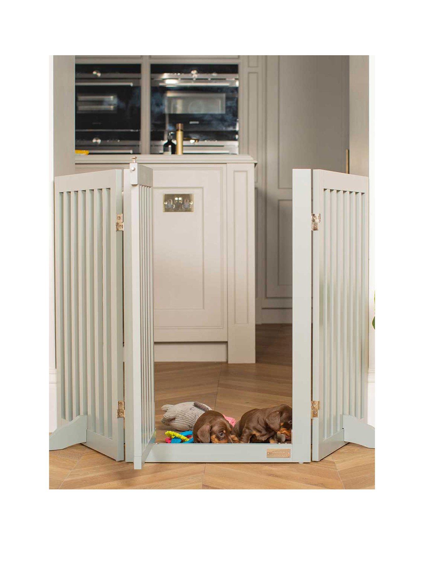 Image 3 of 3 of Lords and Labradors Grey Wooden Dog Gate