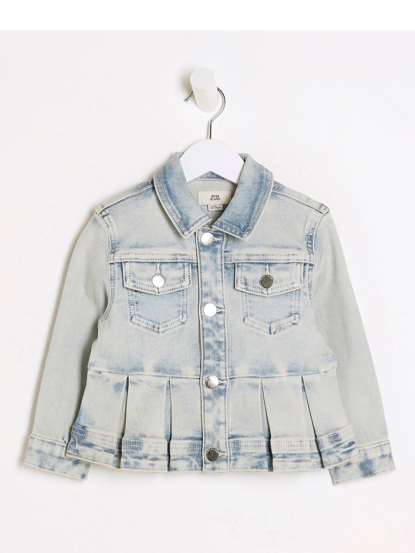 undefined Girls Peplum Denim Jacket - Blue