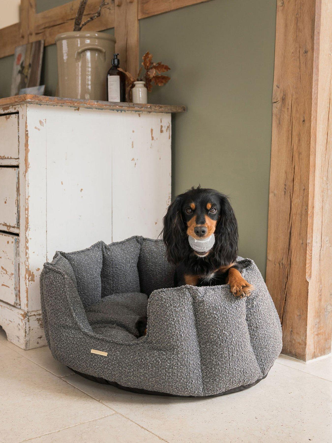 Lords and Labradors High Sided Boucle Dog Bed Granite