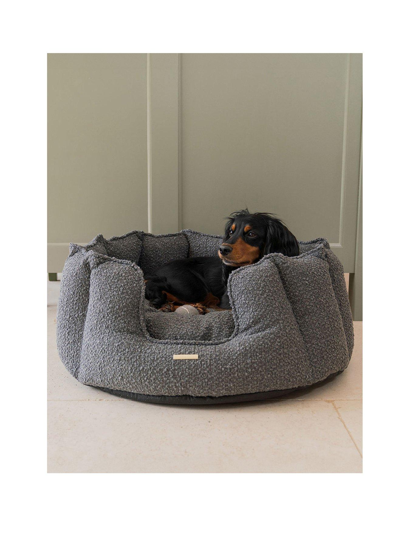 Image 2 of 4 of Lords and Labradors High Sided Boucle Dog Bed Granite