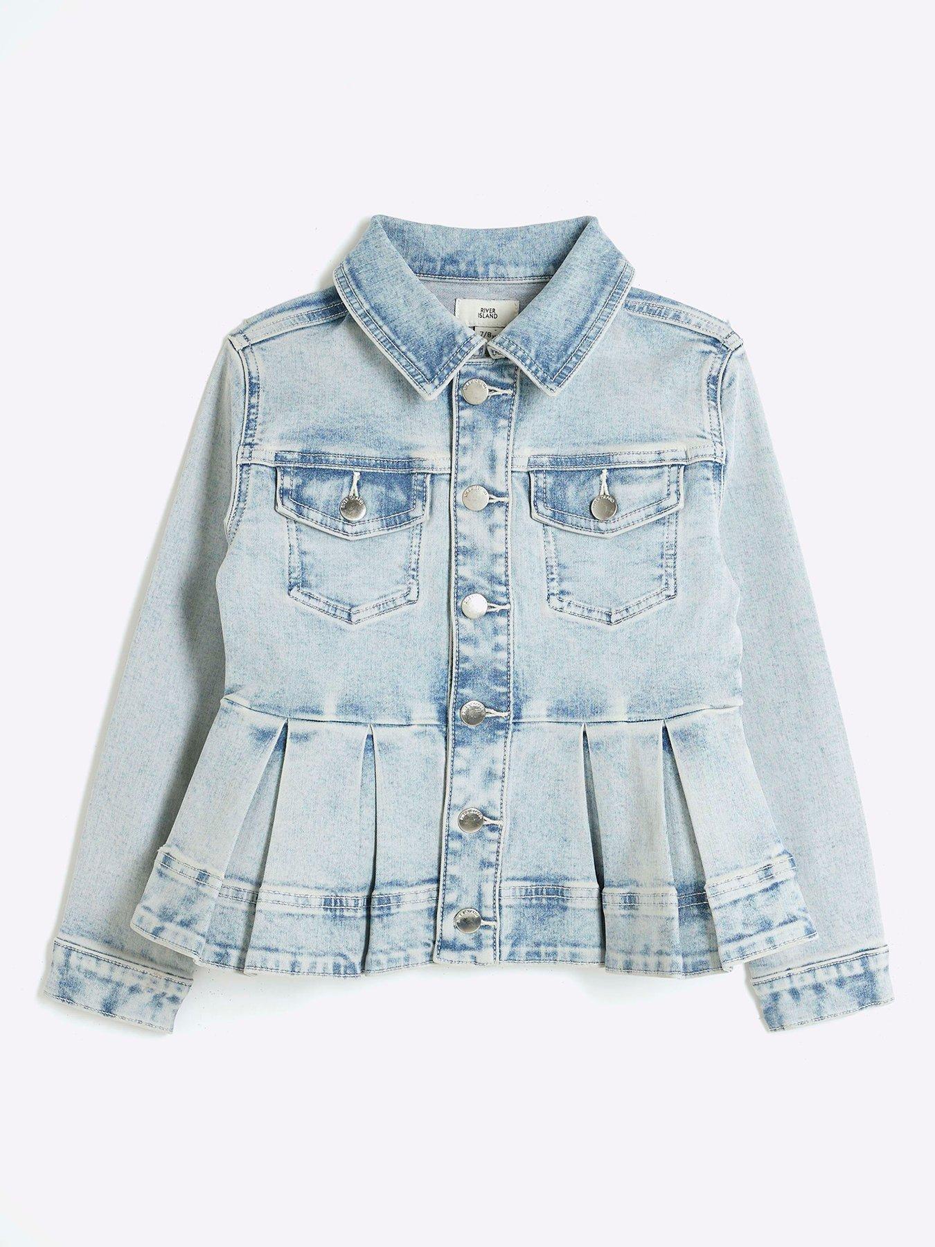 undefined Older Girls Peplum Denim Jacket - Blue