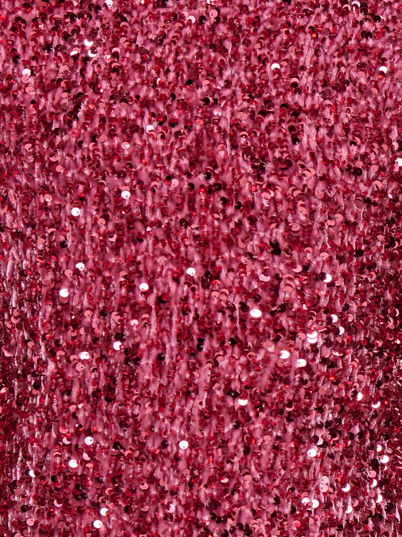 Image 3 of 3 of Only Kids Girls Long Sleeve Sequin Dress - Pink