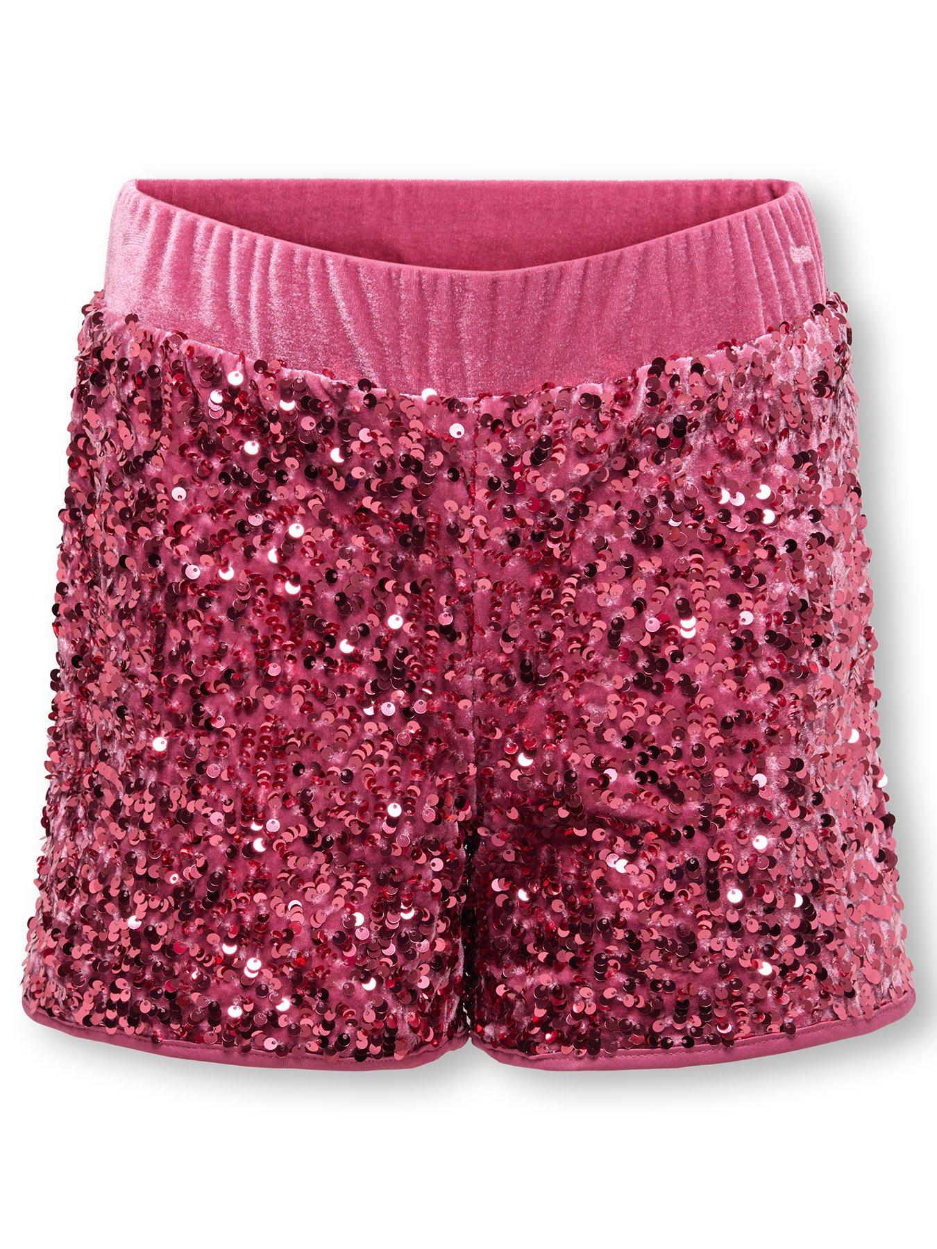 Only Kids Girls Sequin Shorts - Pink