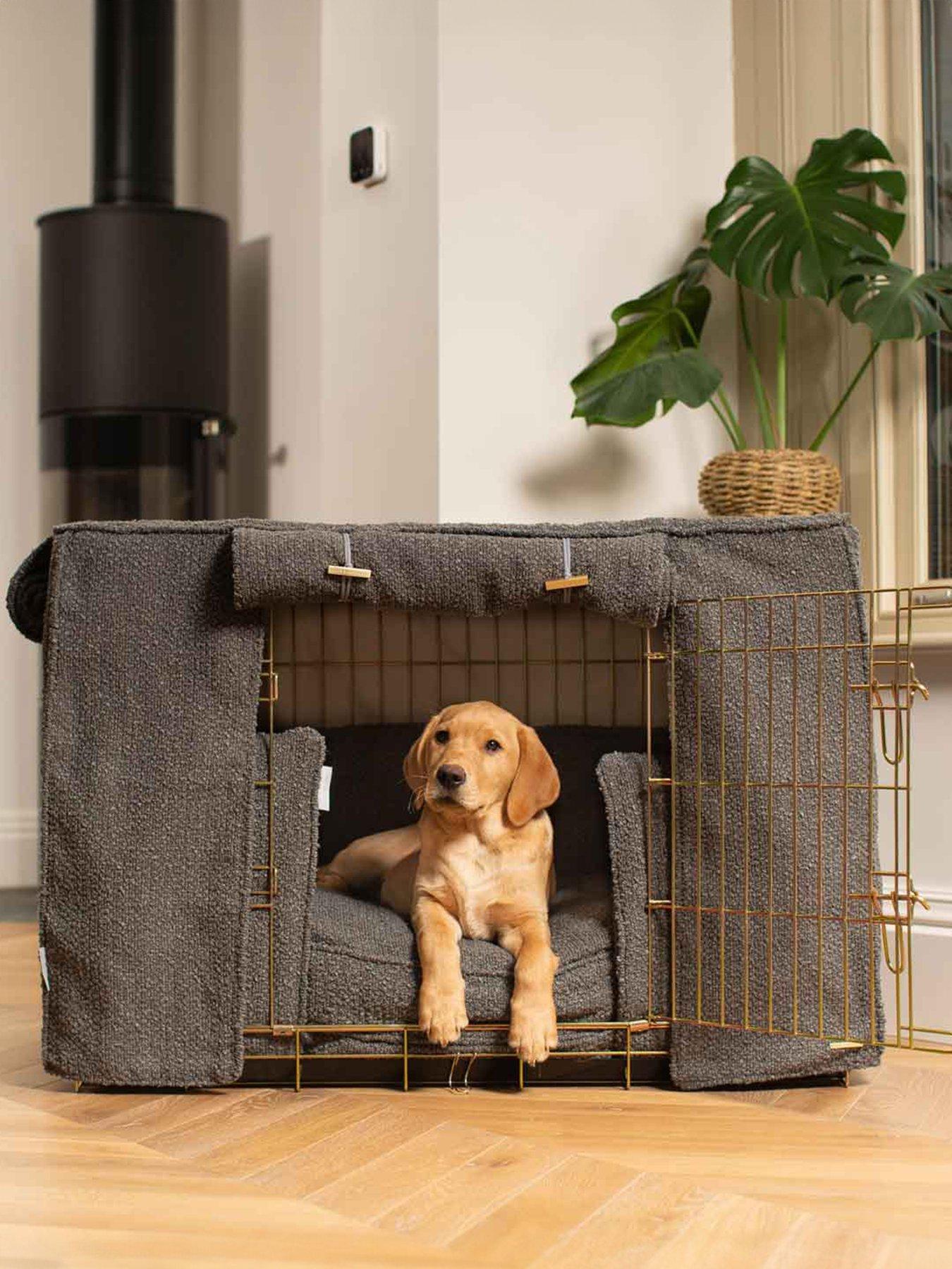 Lords and Labradors L&L Full Crate Set Granite Boucle XL Gold Crate