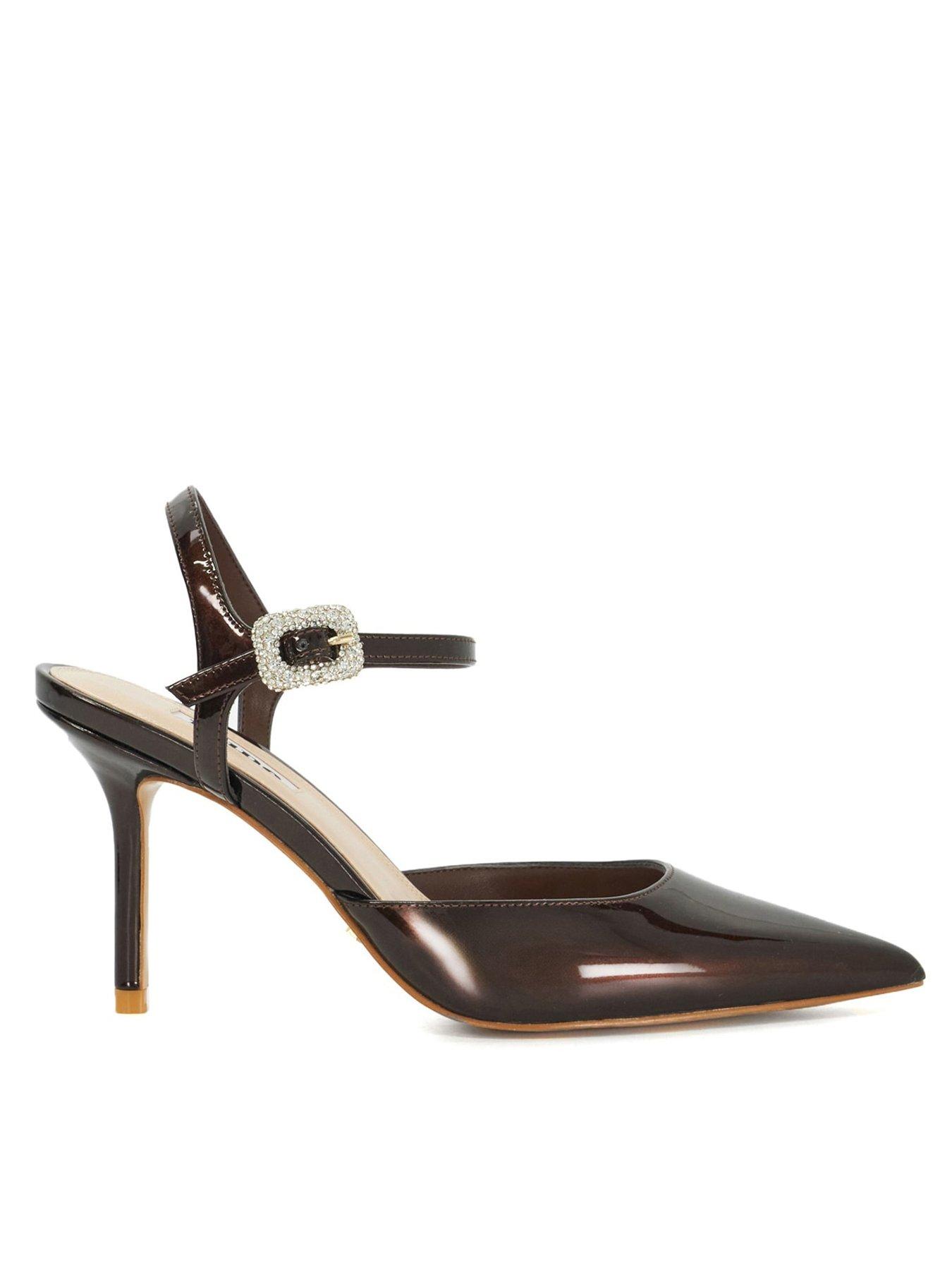 undefined Channel Buckle Detail Heeled Courts - Brown