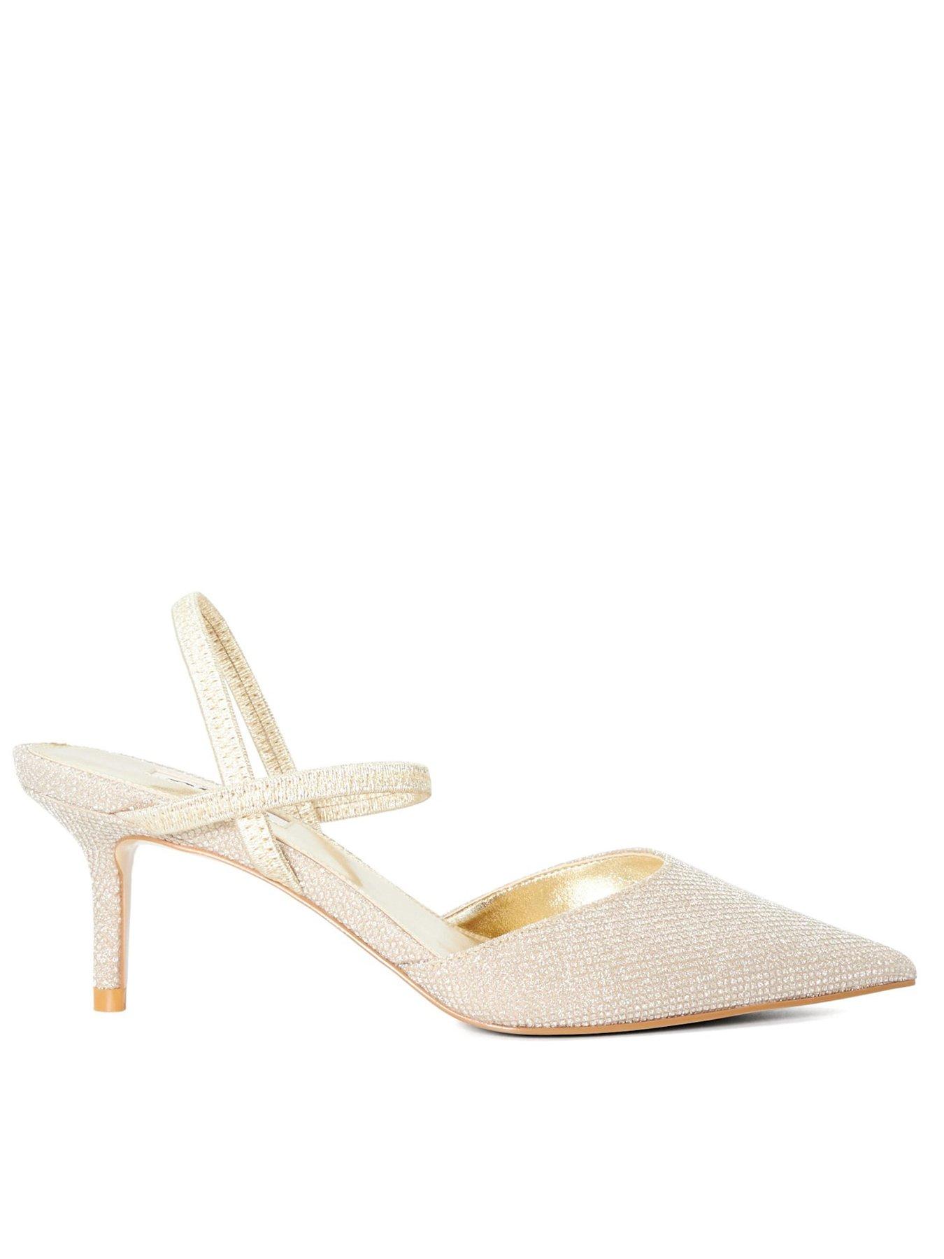 undefined Classical Stiletto Heeled Courts - Gold