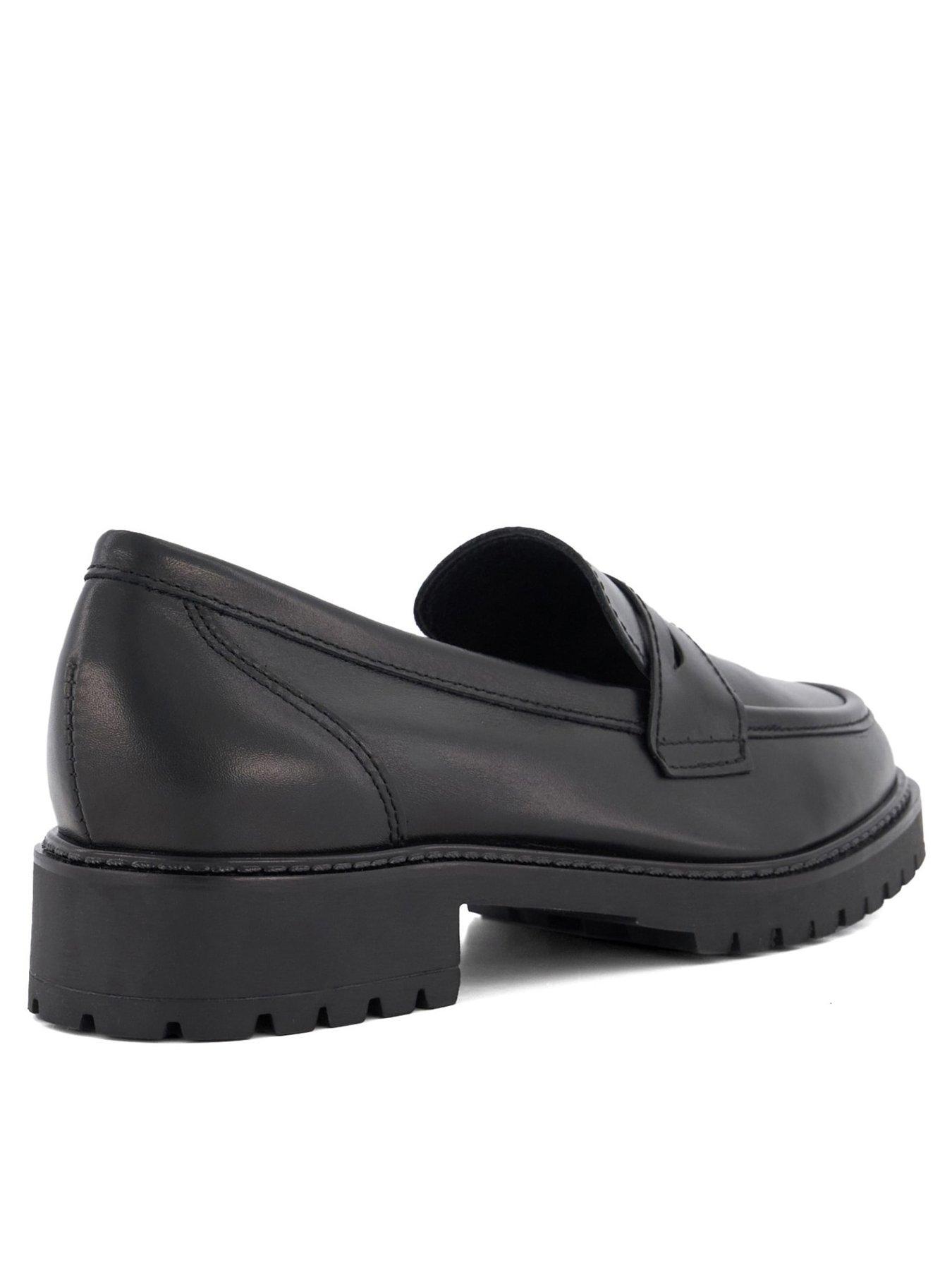 Image 3 of 6 of Dune London Gild Chunky Leather Loafers - Black