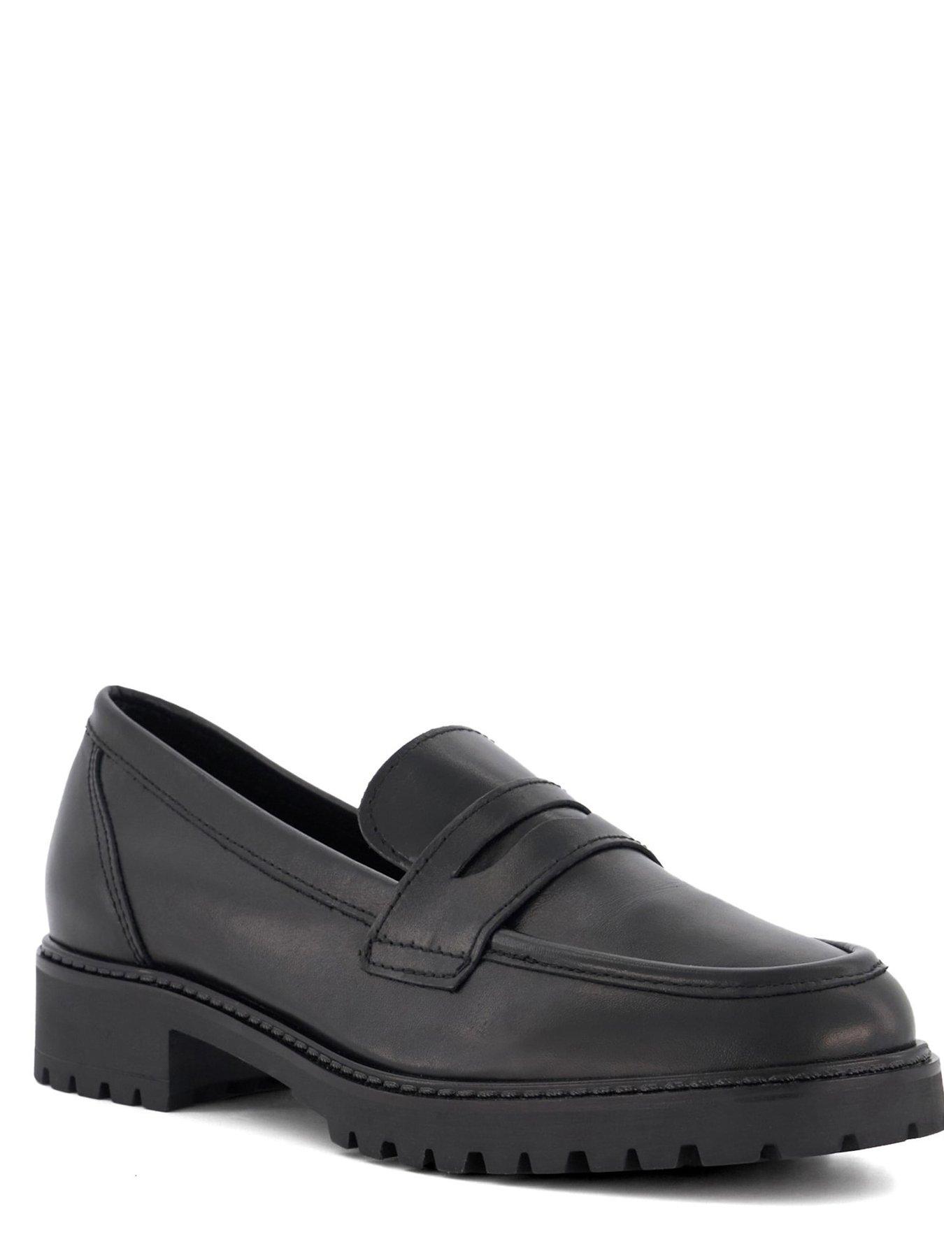 Image 4 of 6 of Dune London Gild Chunky Leather Loafers - Black