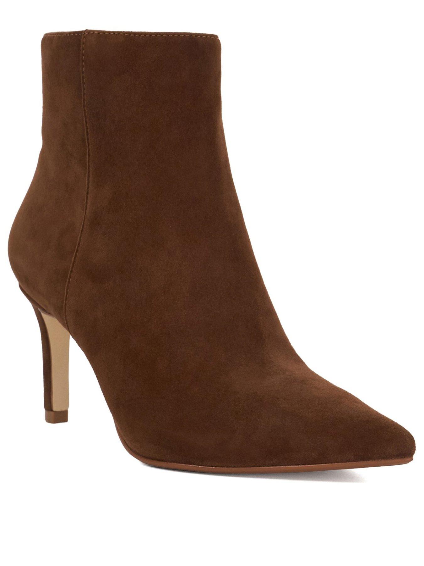 Image 3 of 6 of Dune London Obsessively Suede Point Heel Boot - Dark Tan