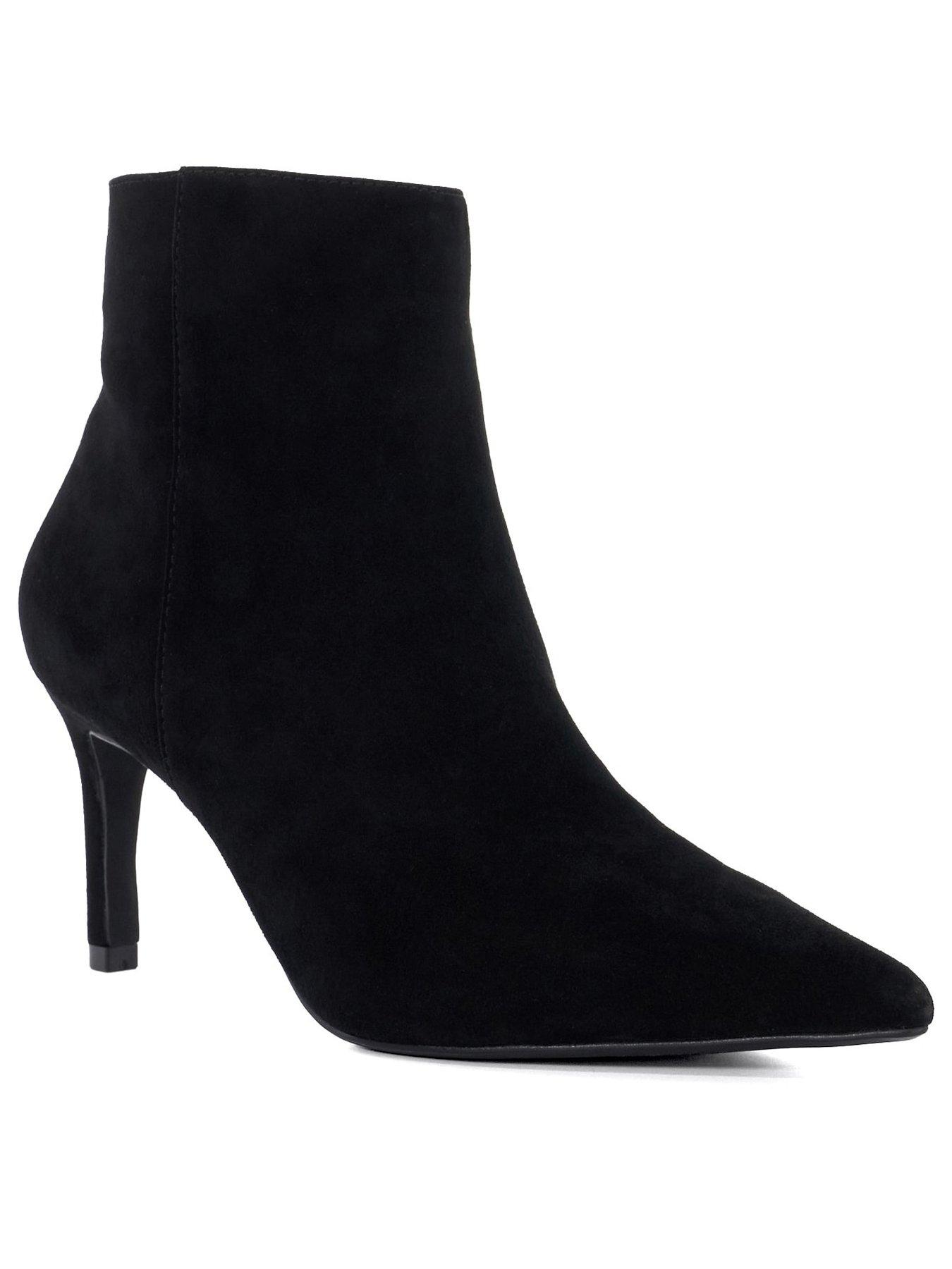 Image 3 of 6 of Dune London Obsessively Suede Point Heel Boot - Black