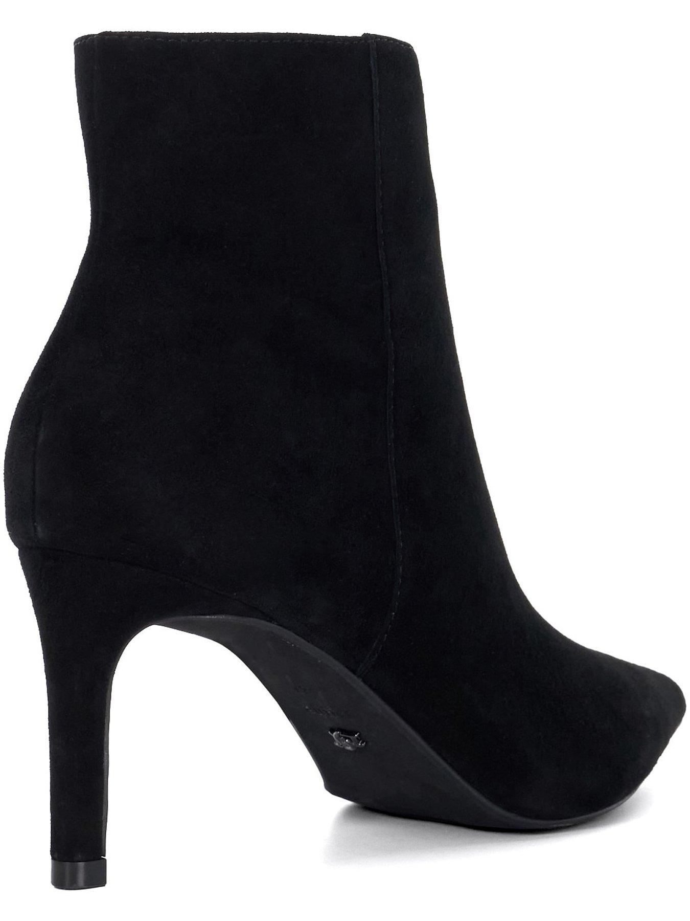 Image 4 of 6 of Dune London Obsessively Suede Point Heel Boot - Black