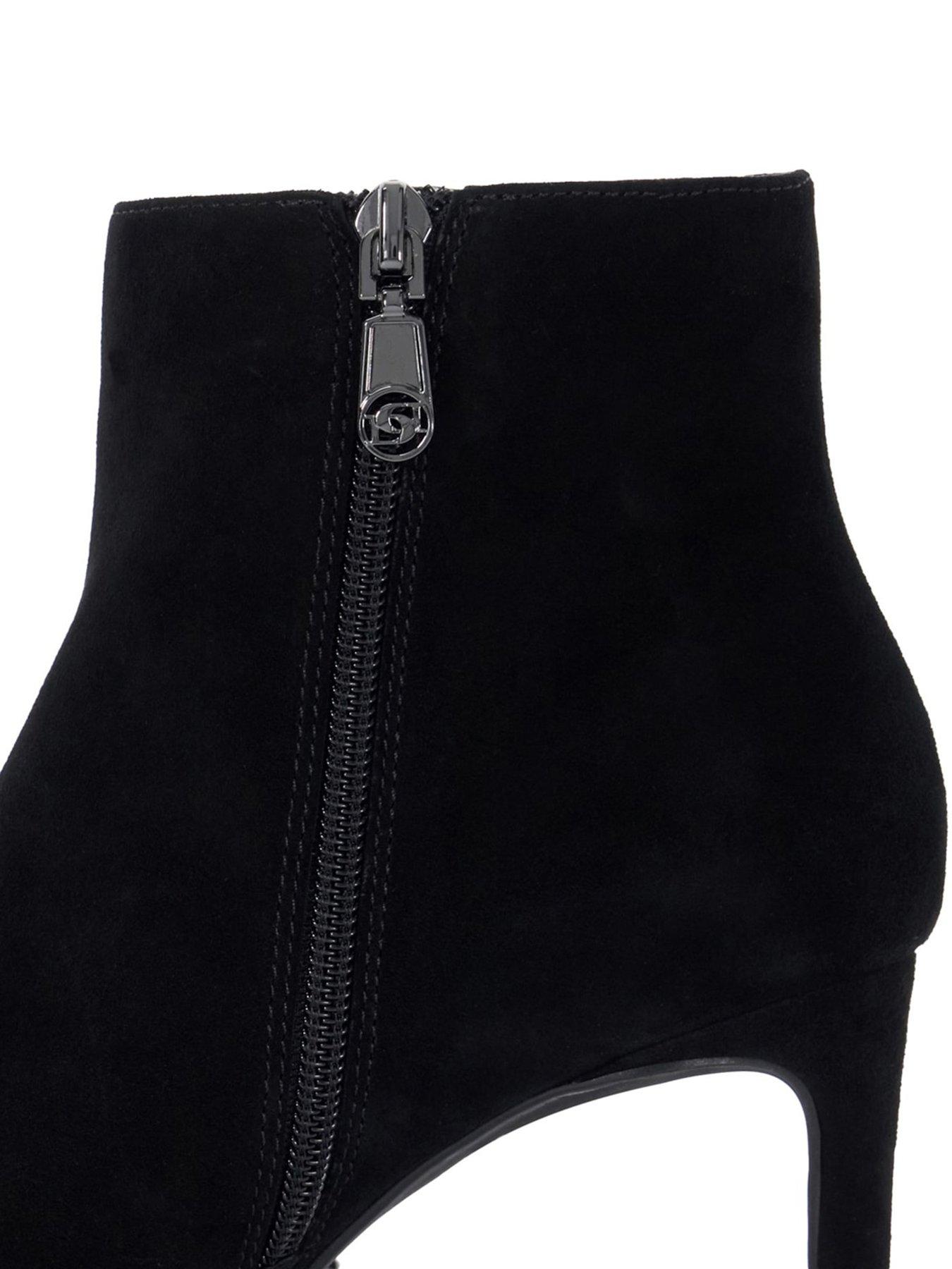 Image 6 of 6 of Dune London Obsessively Suede Point Heel Boot - Black