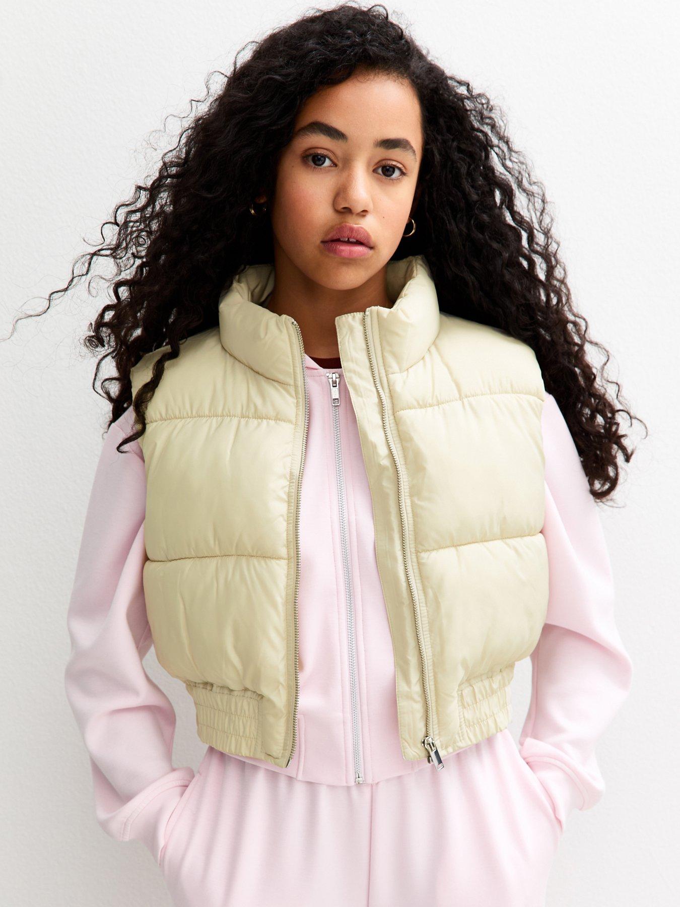 New Look 915 Girls Cropped Gilet - Light Cream