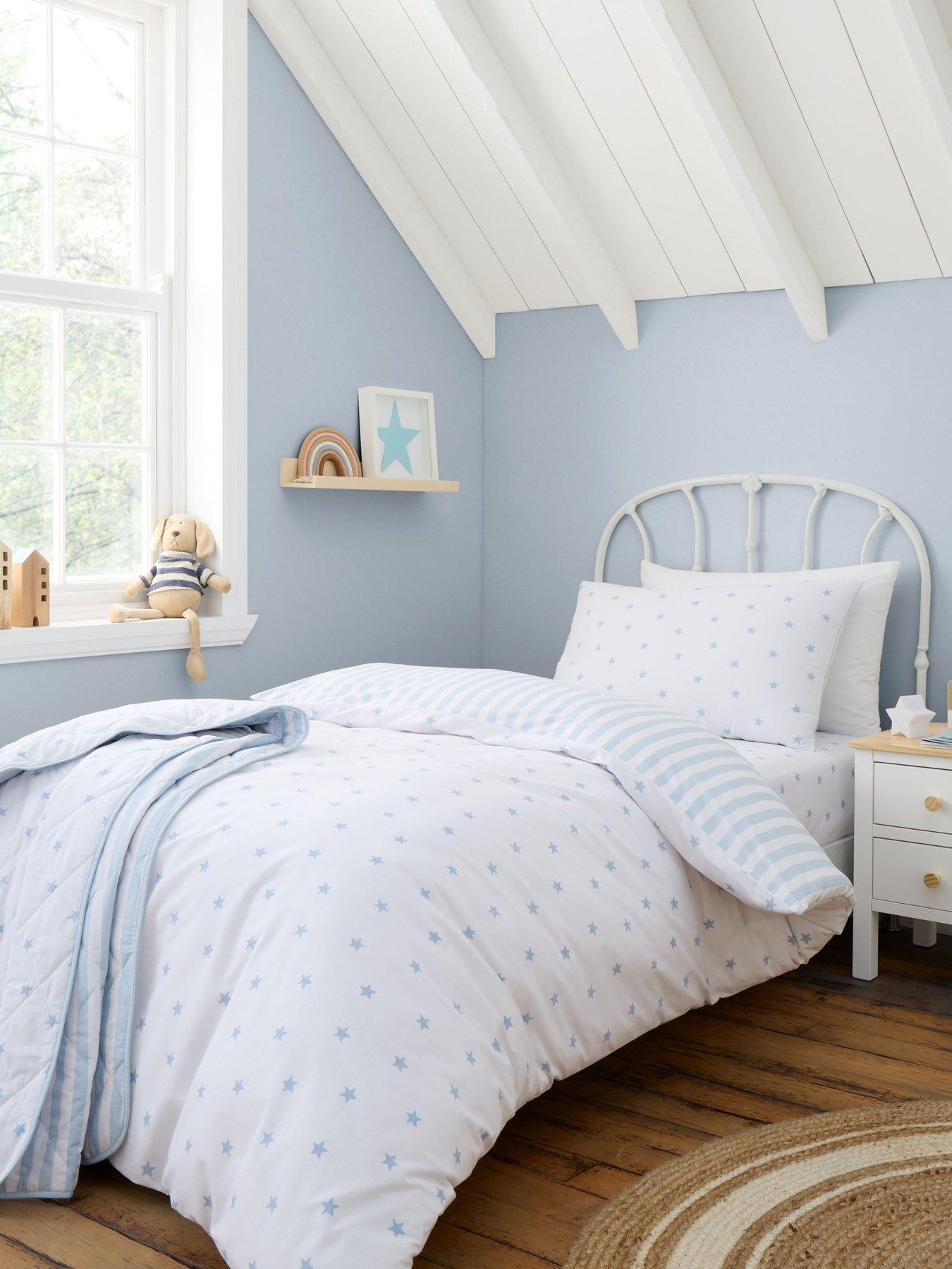 Image 1 of 6 of Bianca Mini Star &amp; Stripes 100% Cotton Duvet Set- Blue