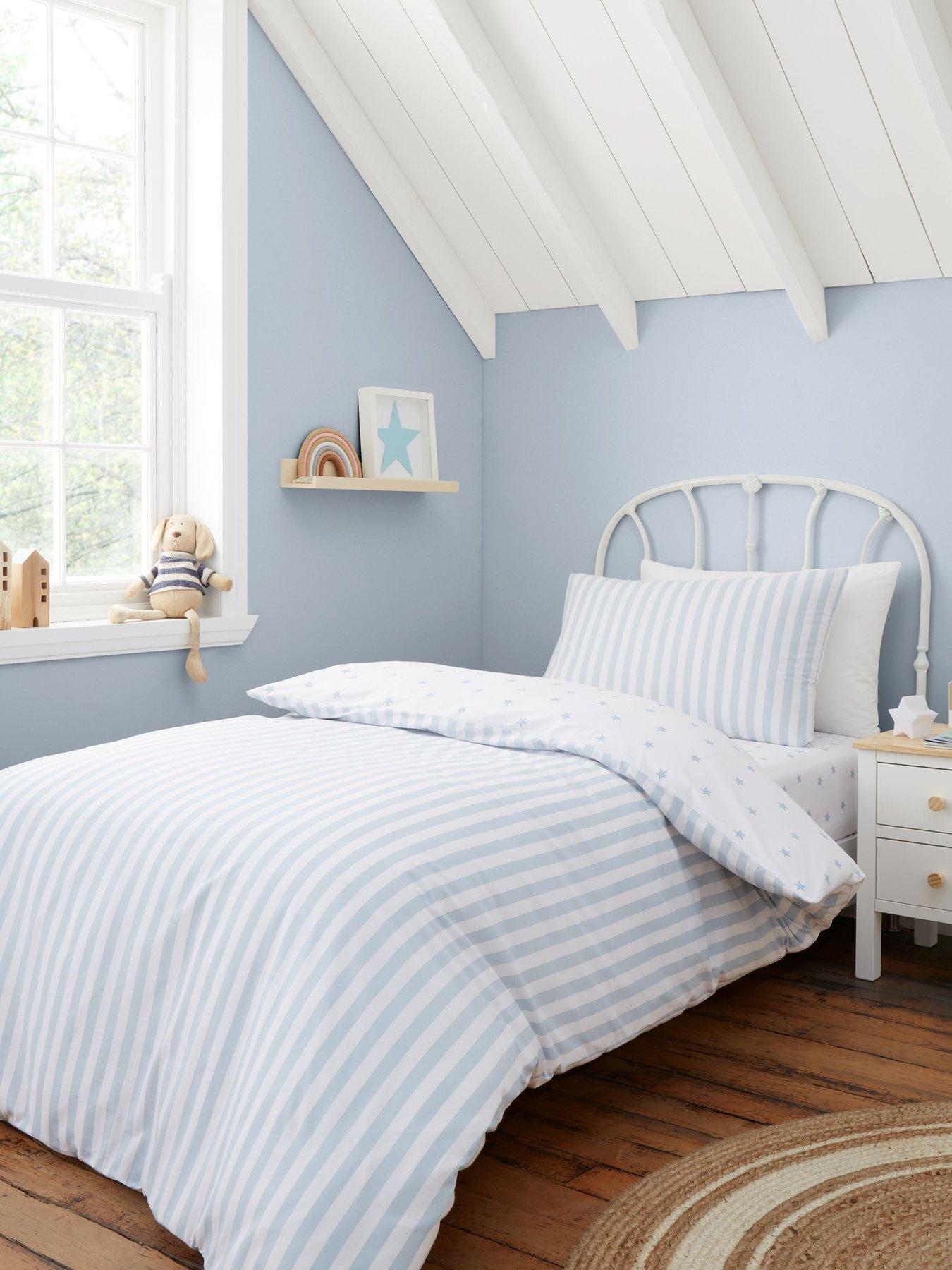Image 4 of 6 of Bianca Mini Star &amp; Stripes 100% Cotton Duvet Set- Blue