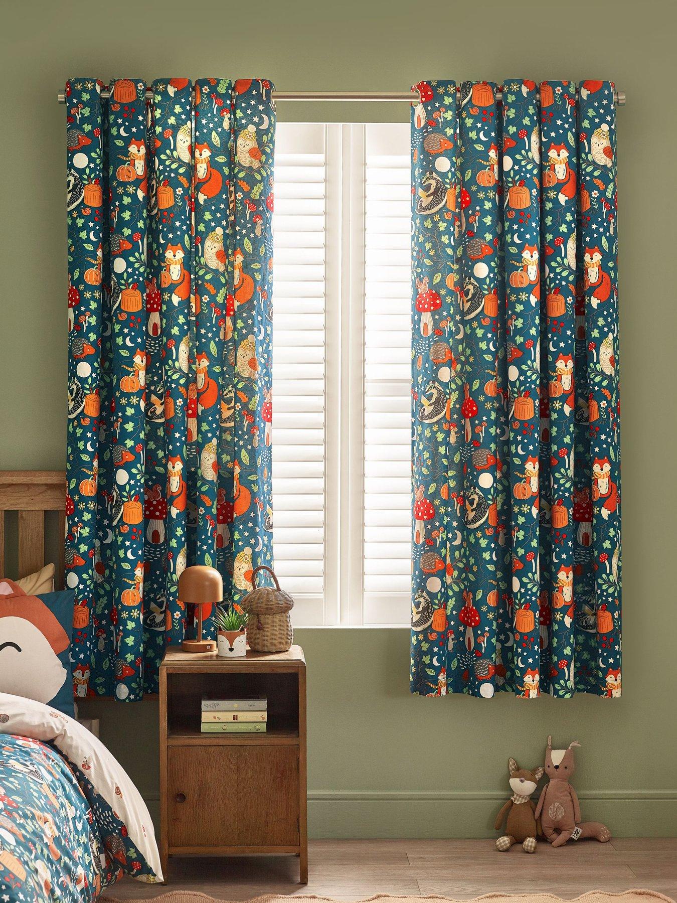 undefined Fox And Woodland Friends Curtains- 66x72 Inch