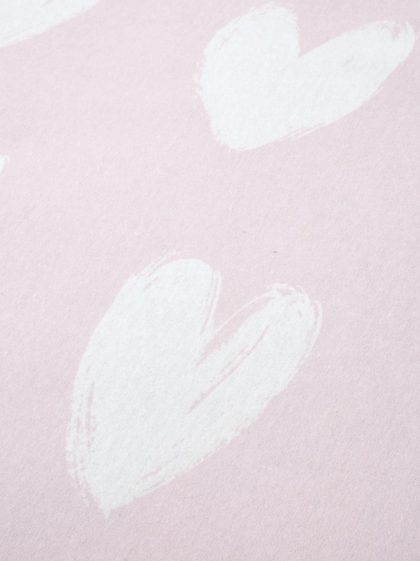 Image 3 of 3 of Catherine Lansfield Brushed Hearts Fitted Sheet