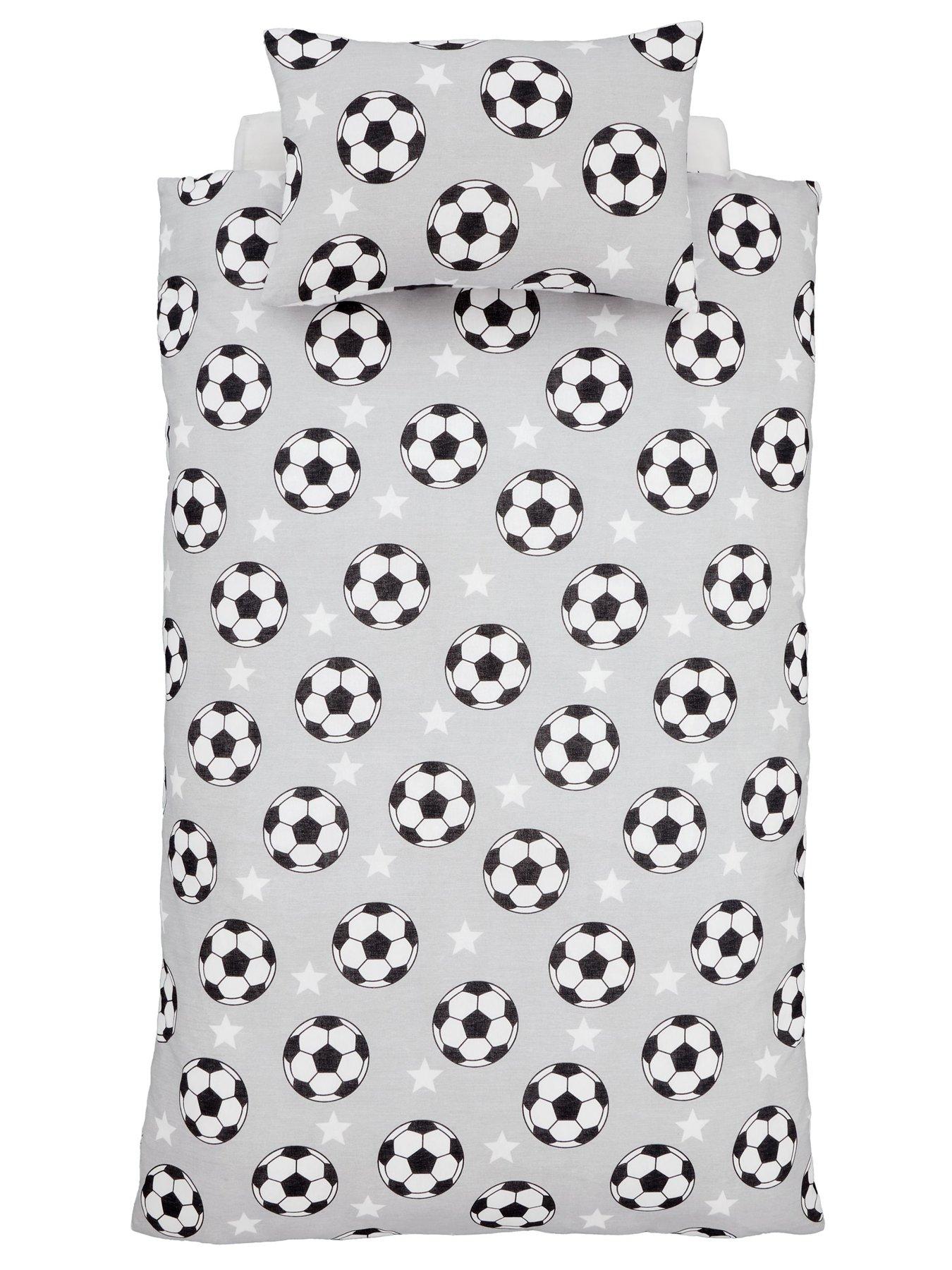 Image 3 of 5 of Catherine Lansfield Brushed Cotton Football Stars Reversible Duvet Set Grey
