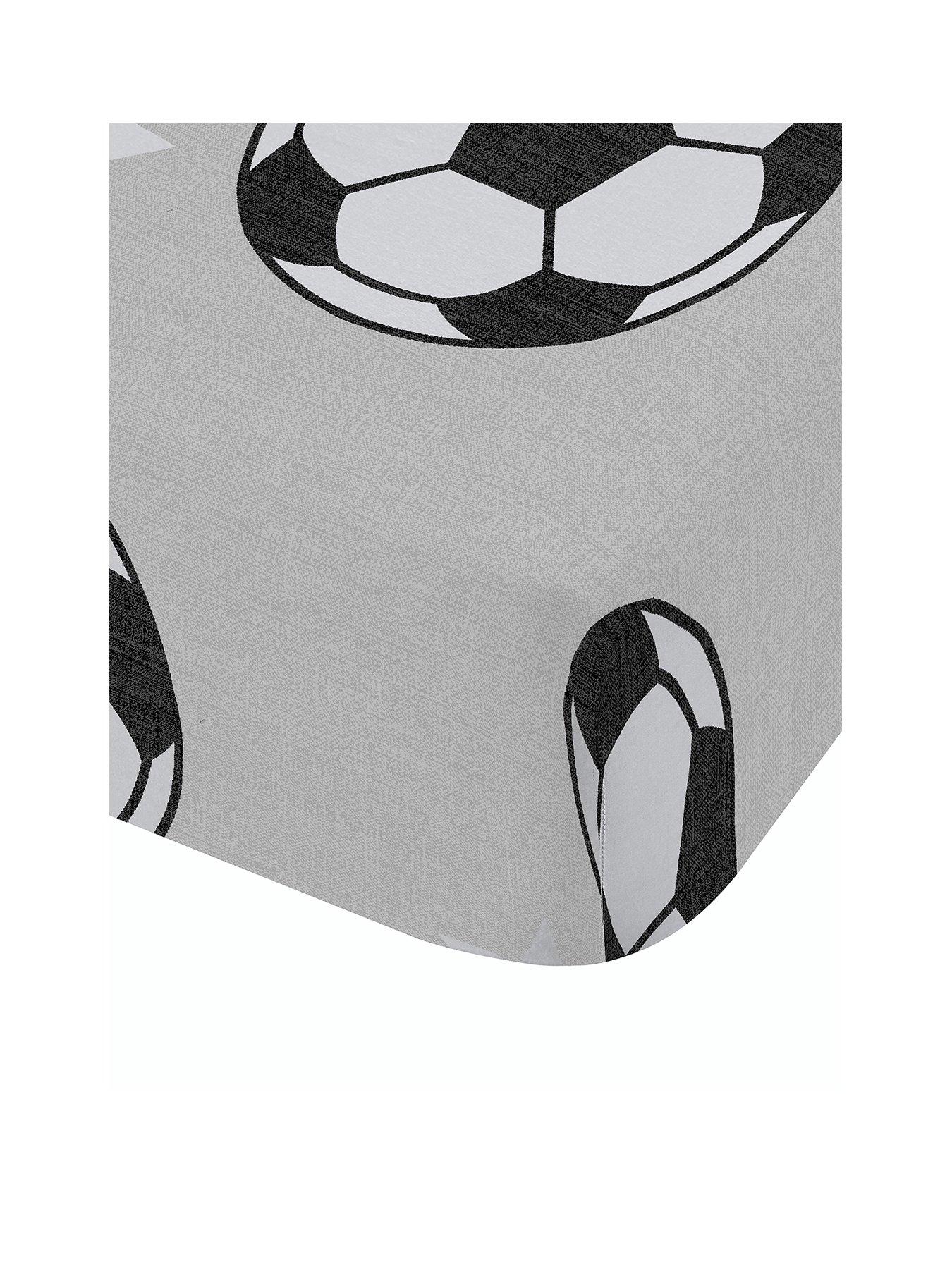 Image 2 of 3 of Catherine Lansfield Brushed Cotton Football Stars Fitted Sheet Grey