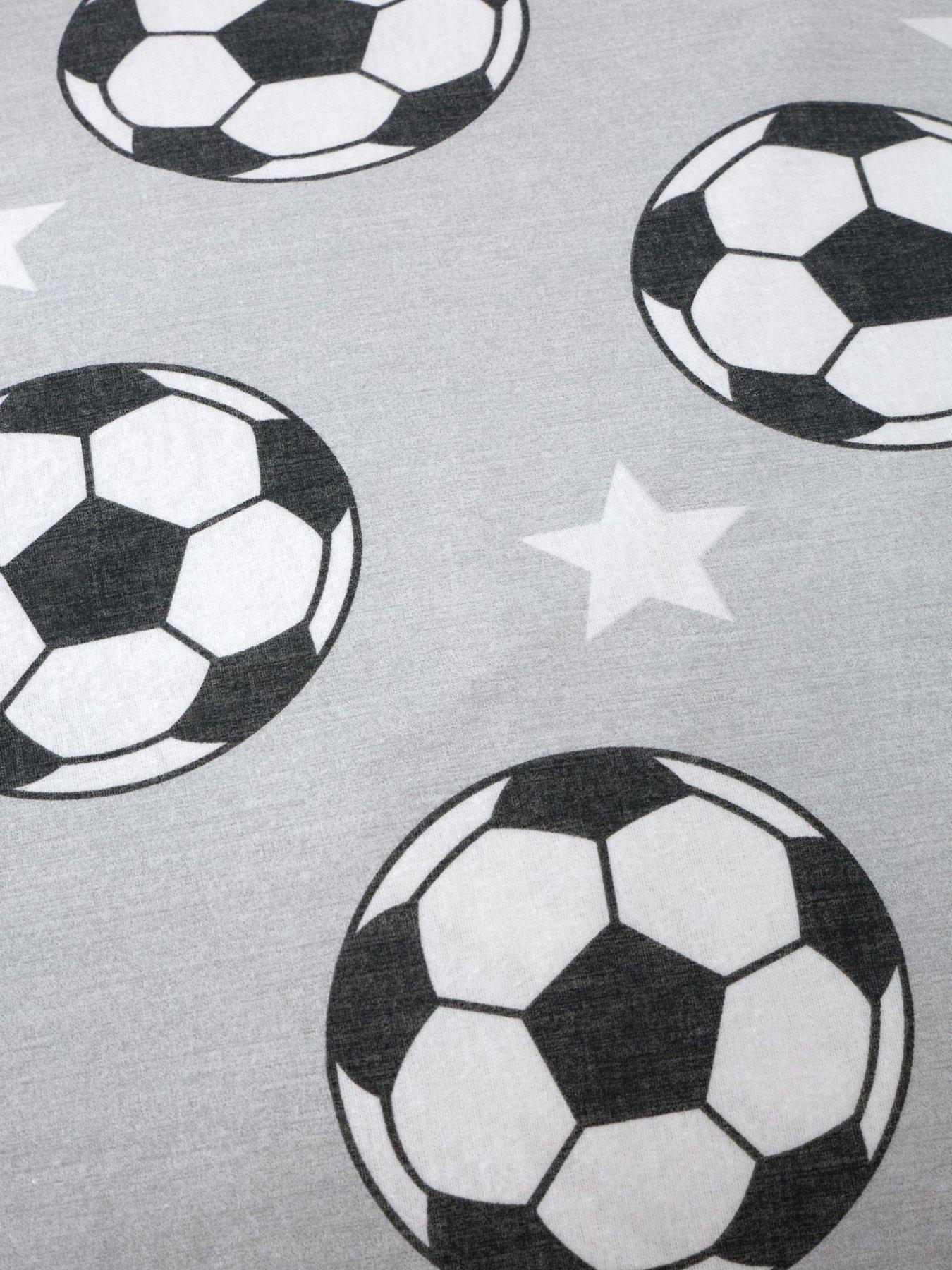 Image 3 of 3 of Catherine Lansfield Brushed Cotton Football Stars Fitted Sheet Grey