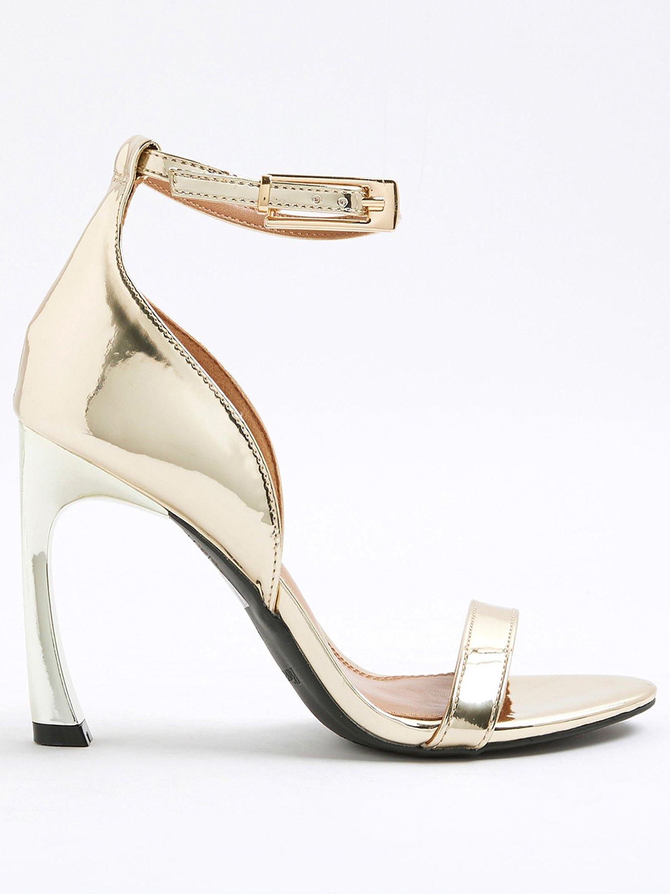 Sandales à Talons River Island Jaunes - Taille UK 7 (FR 40), Hauteur Moyenne, Neuf Avec Boîte