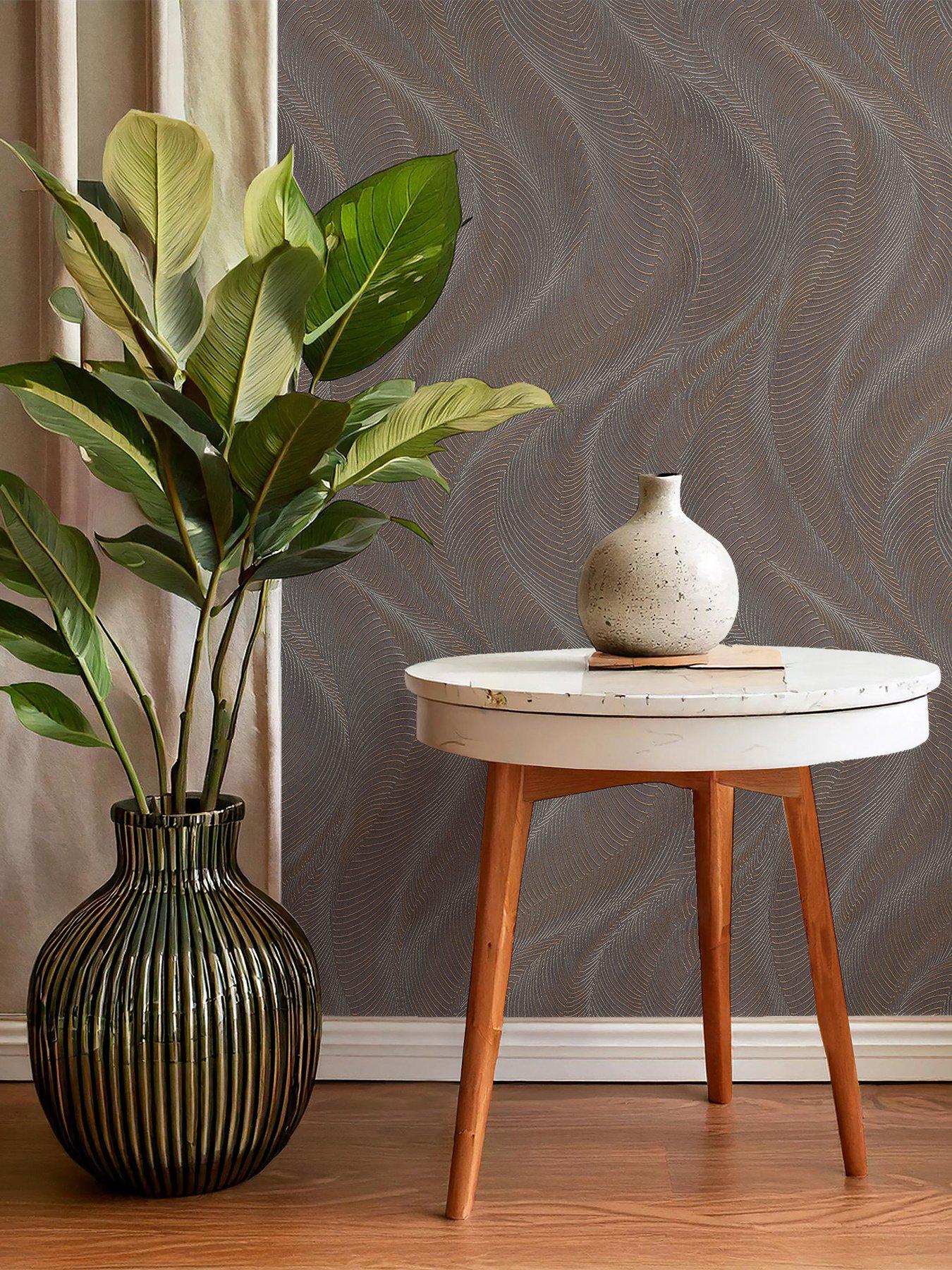 Rasch Opuenza Wave Wallpaper - Plum