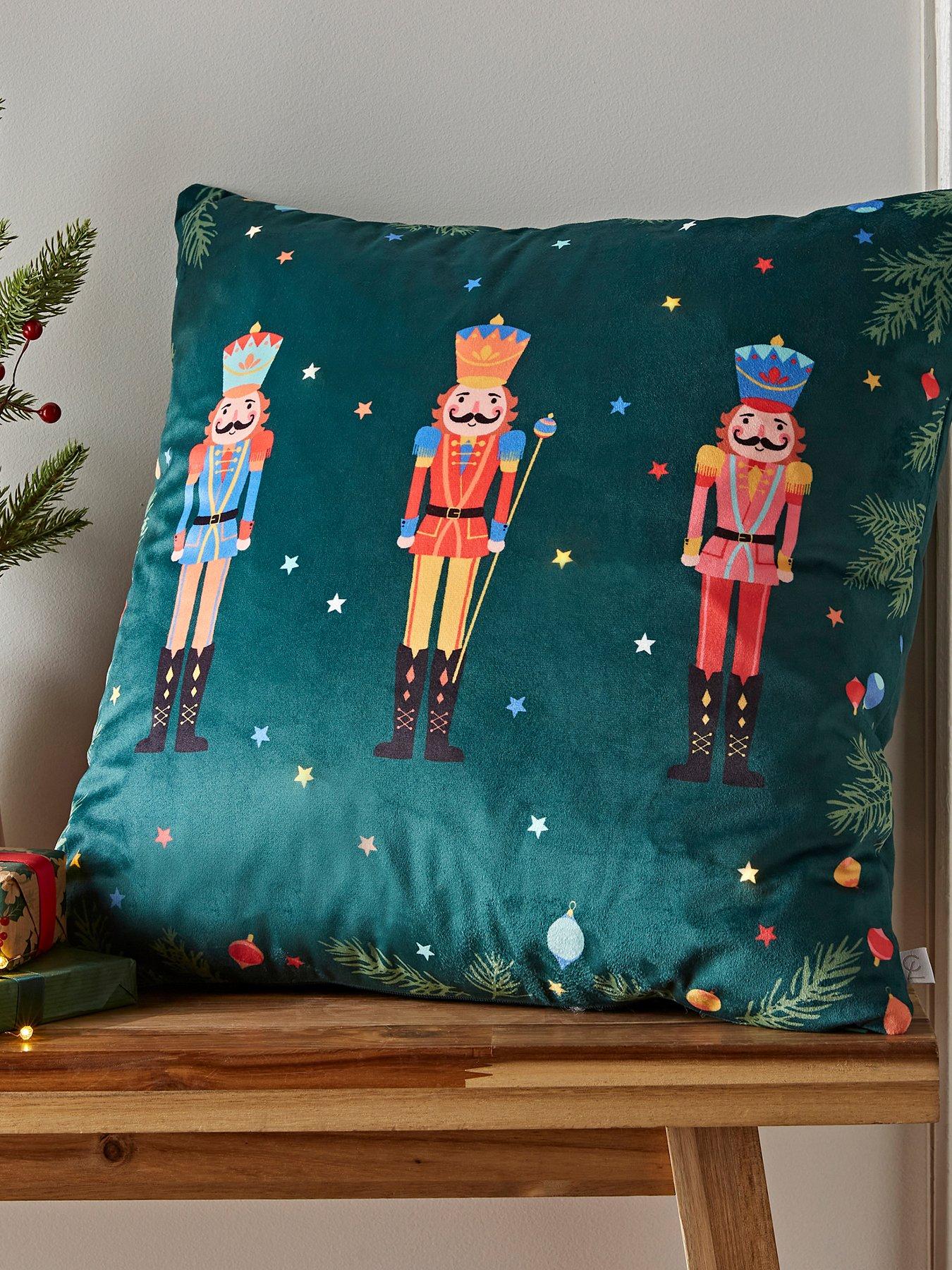 Image 3 of 5 of Catherine Lansfield Nutcracker Christmas Light Up Cushion- 45X45Cm