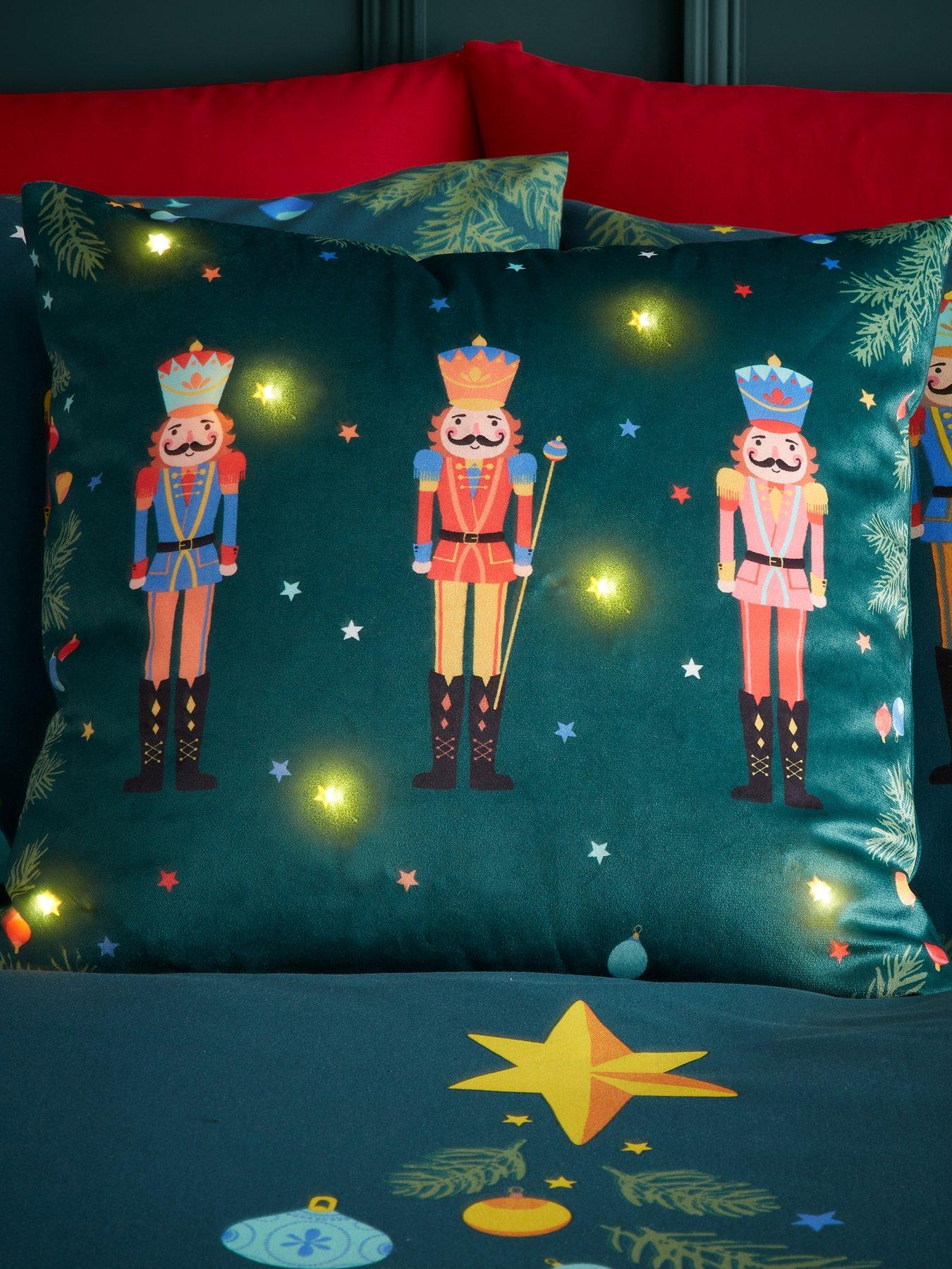 Image 4 of 5 of Catherine Lansfield Nutcracker Christmas Light Up Cushion- 45X45Cm