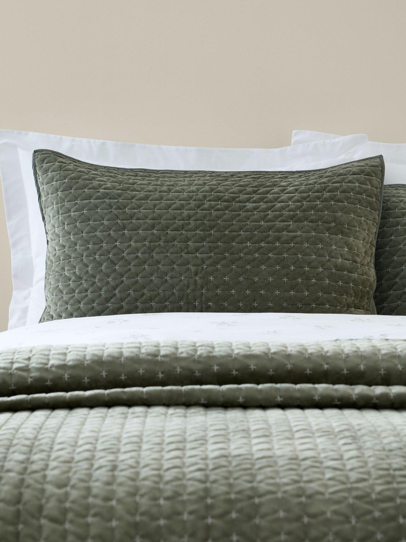 Bianca Attica Velvet Embroidered Pillow sham Pair