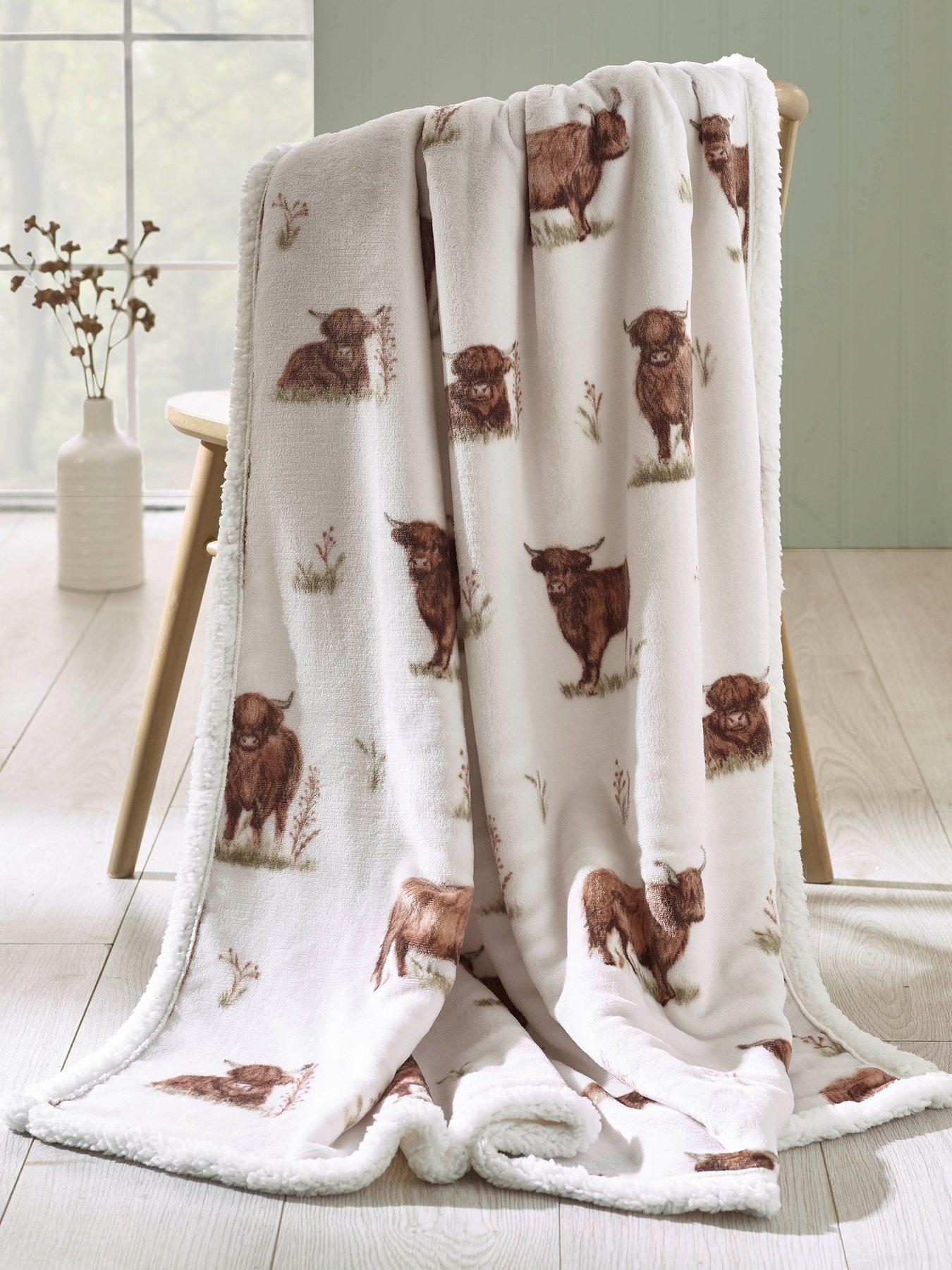 Image 1 of 3 of Catherine Lansfield Angus Highland Cow Throw- 130x170cm