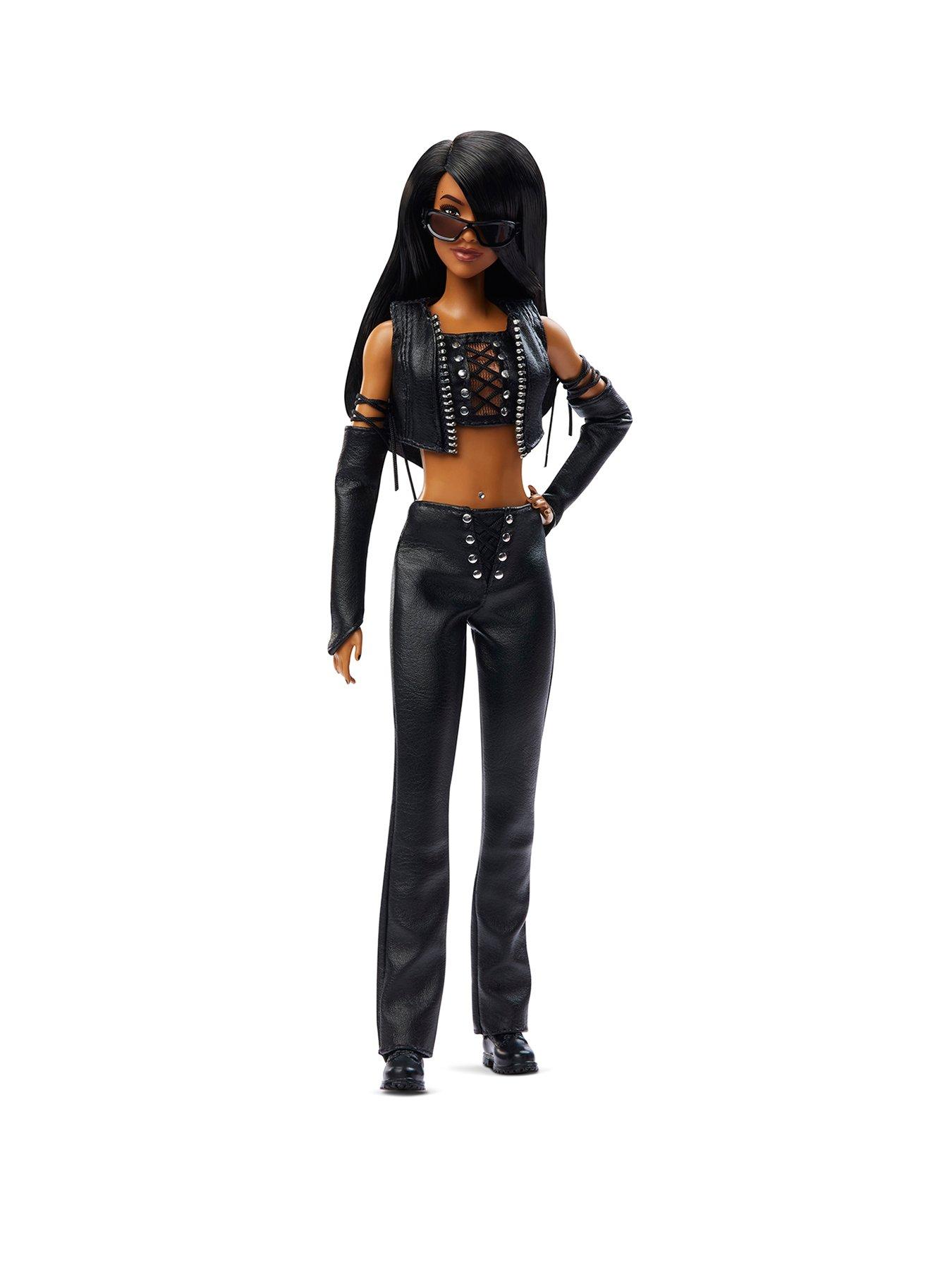 Barbie Signature Aaliyah Collectible Doll in Black Faux Leather Outfit