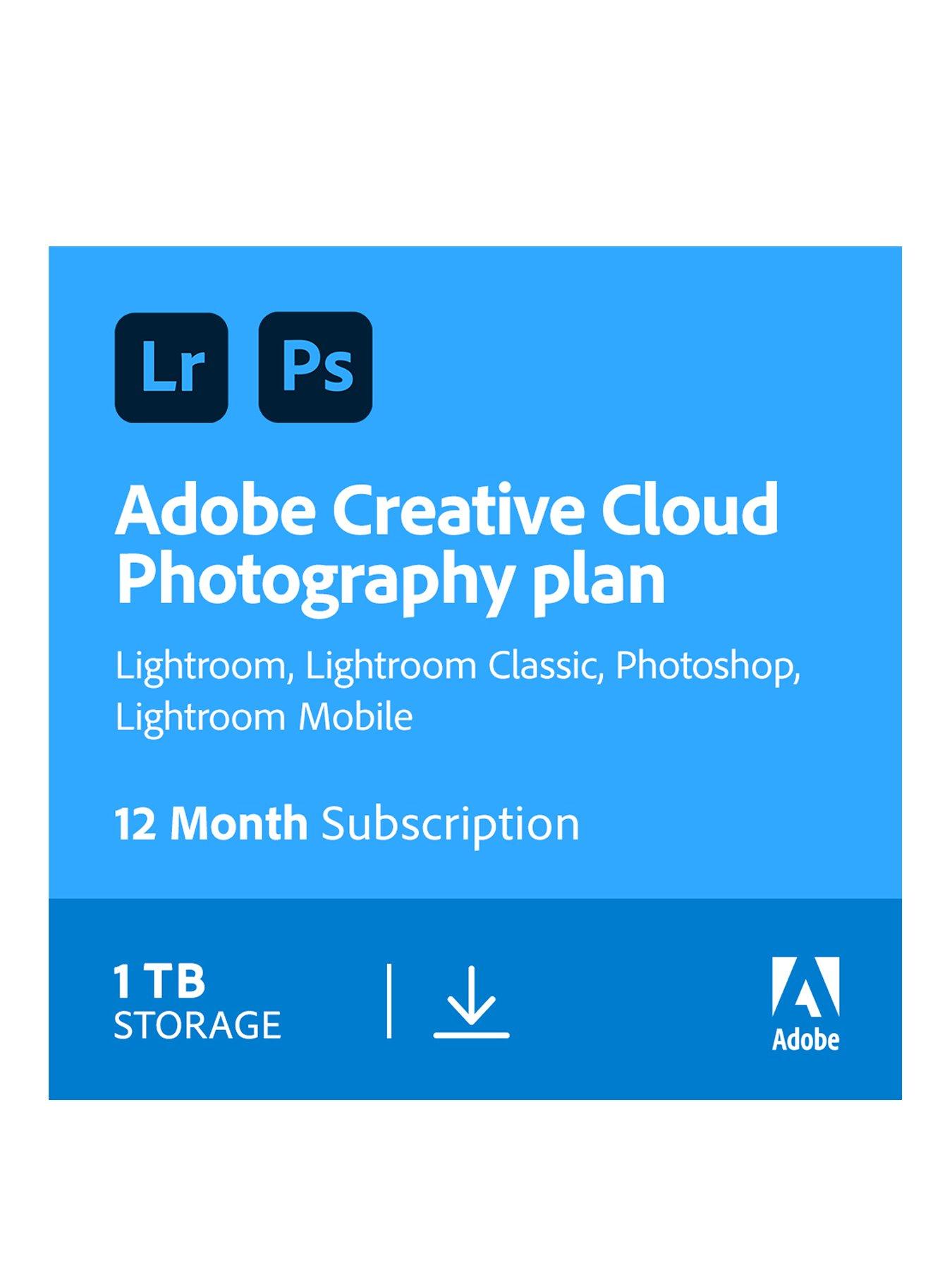 Adobe Creative Cloud Photography plan with 1TB - 1 Year
