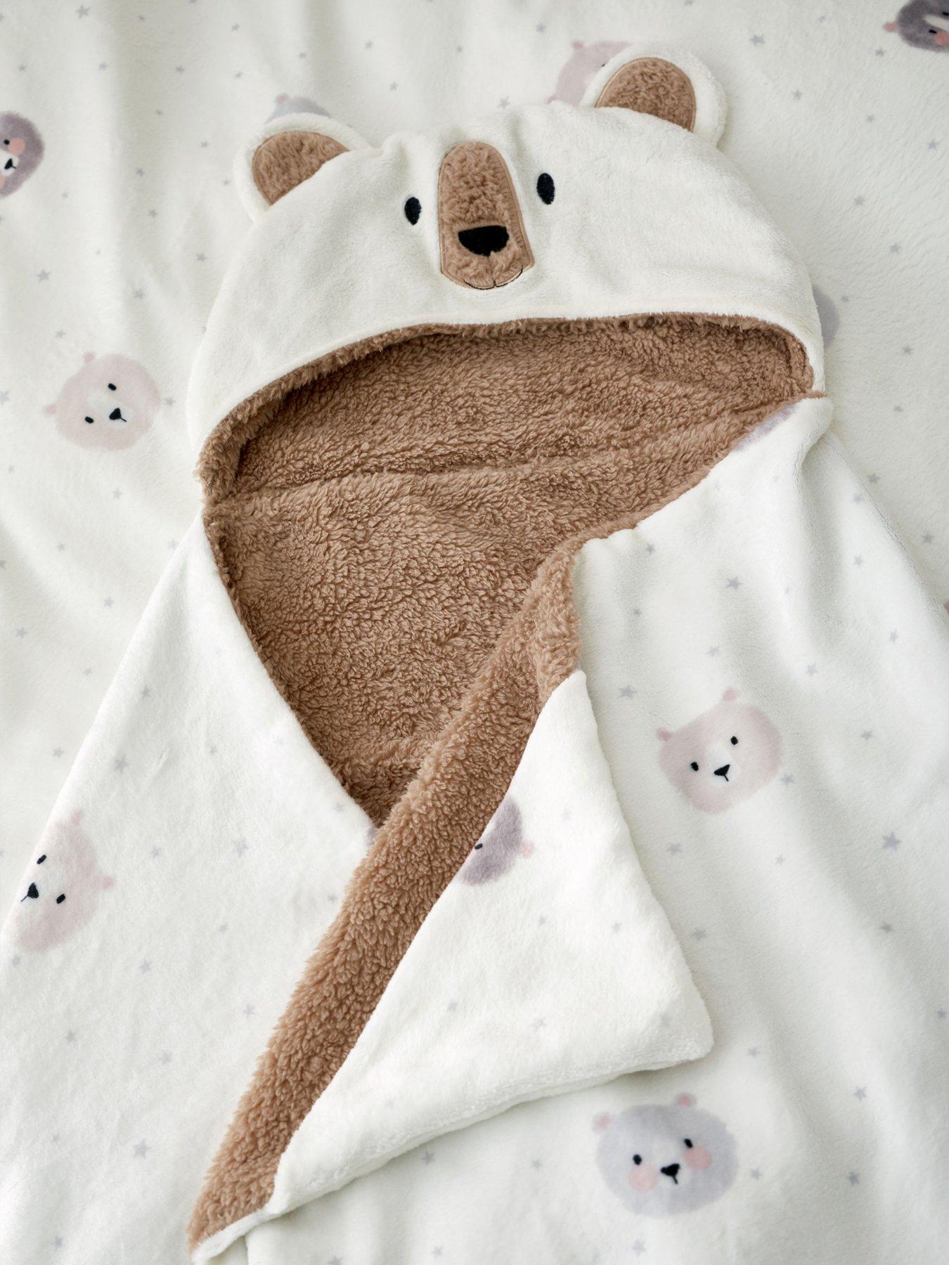 undefined Cosy Bear Kids Hooded Blanket- 90x125cm