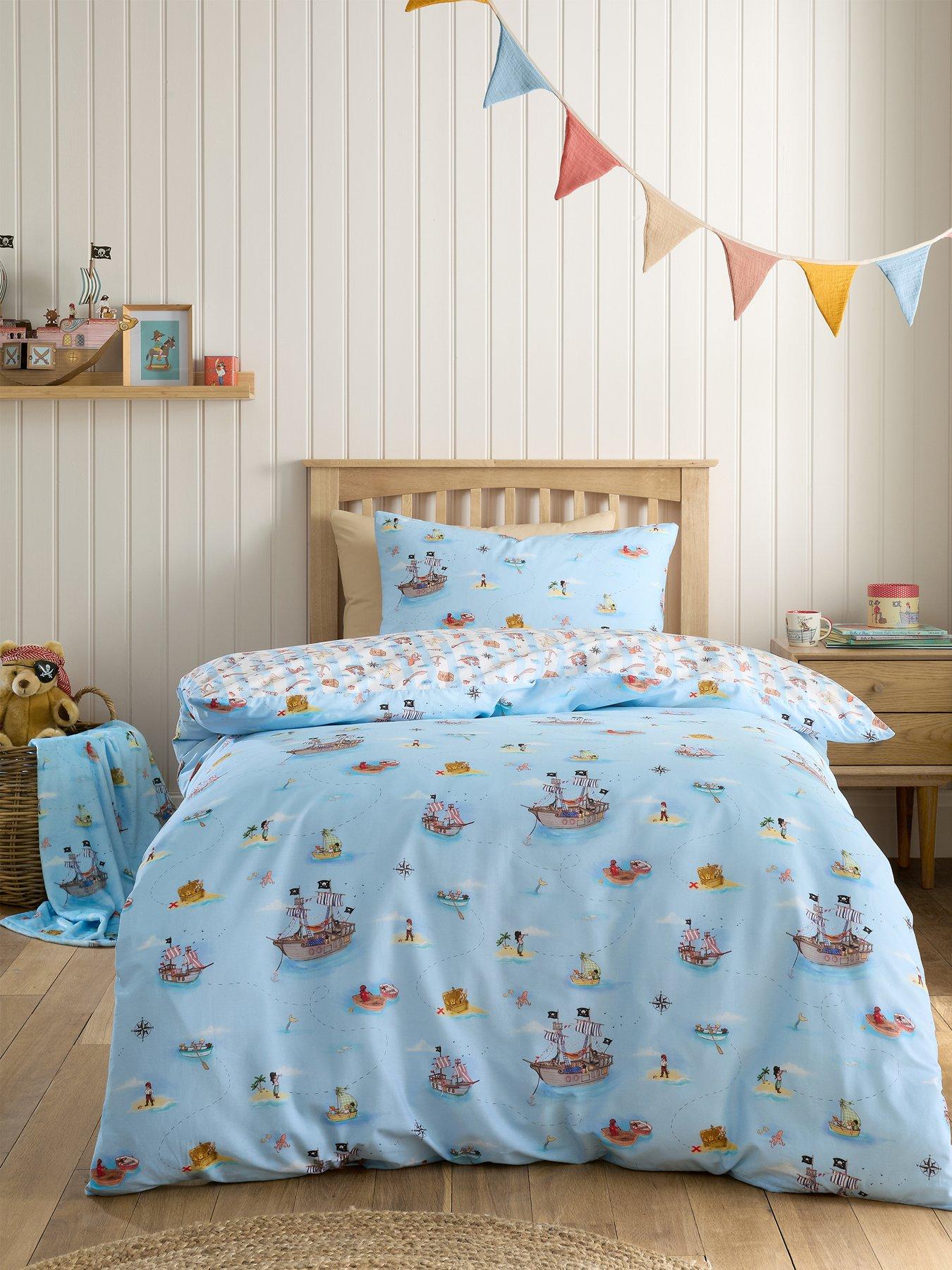 Image 1 of 6 of Belle & Boo Pirates Reversible 100% Cotton Duvet Set Blue