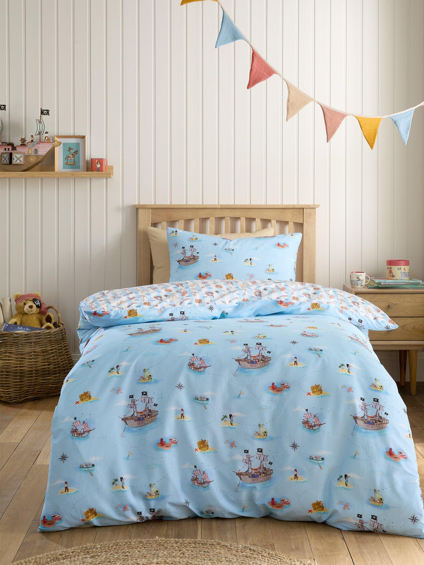 Image 3 of 6 of Belle & Boo Pirates Reversible 100% Cotton Duvet Set Blue