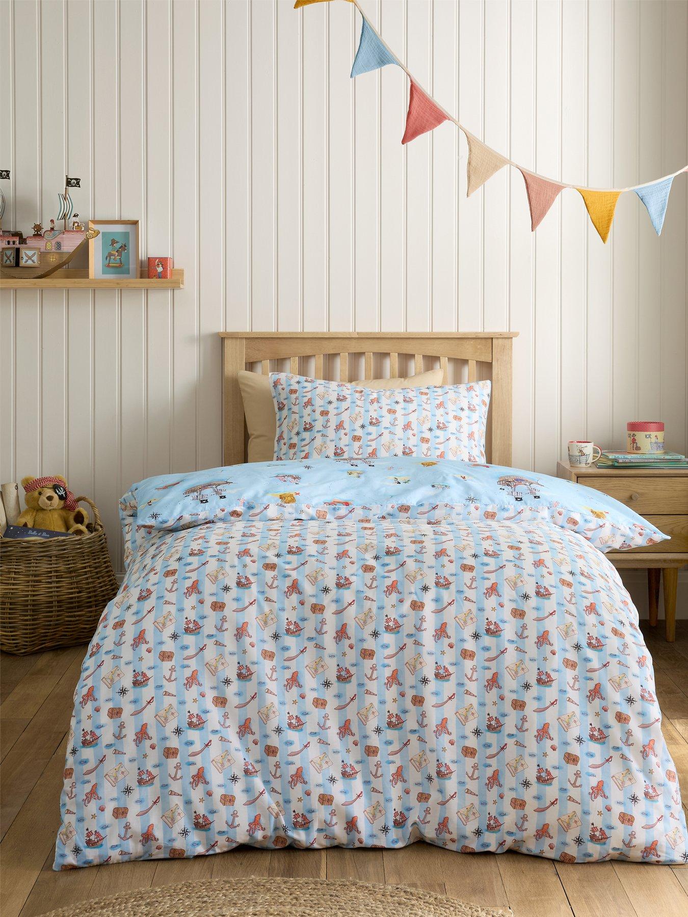 Image 4 of 6 of Belle & Boo Pirates Reversible 100% Cotton Duvet Set Blue