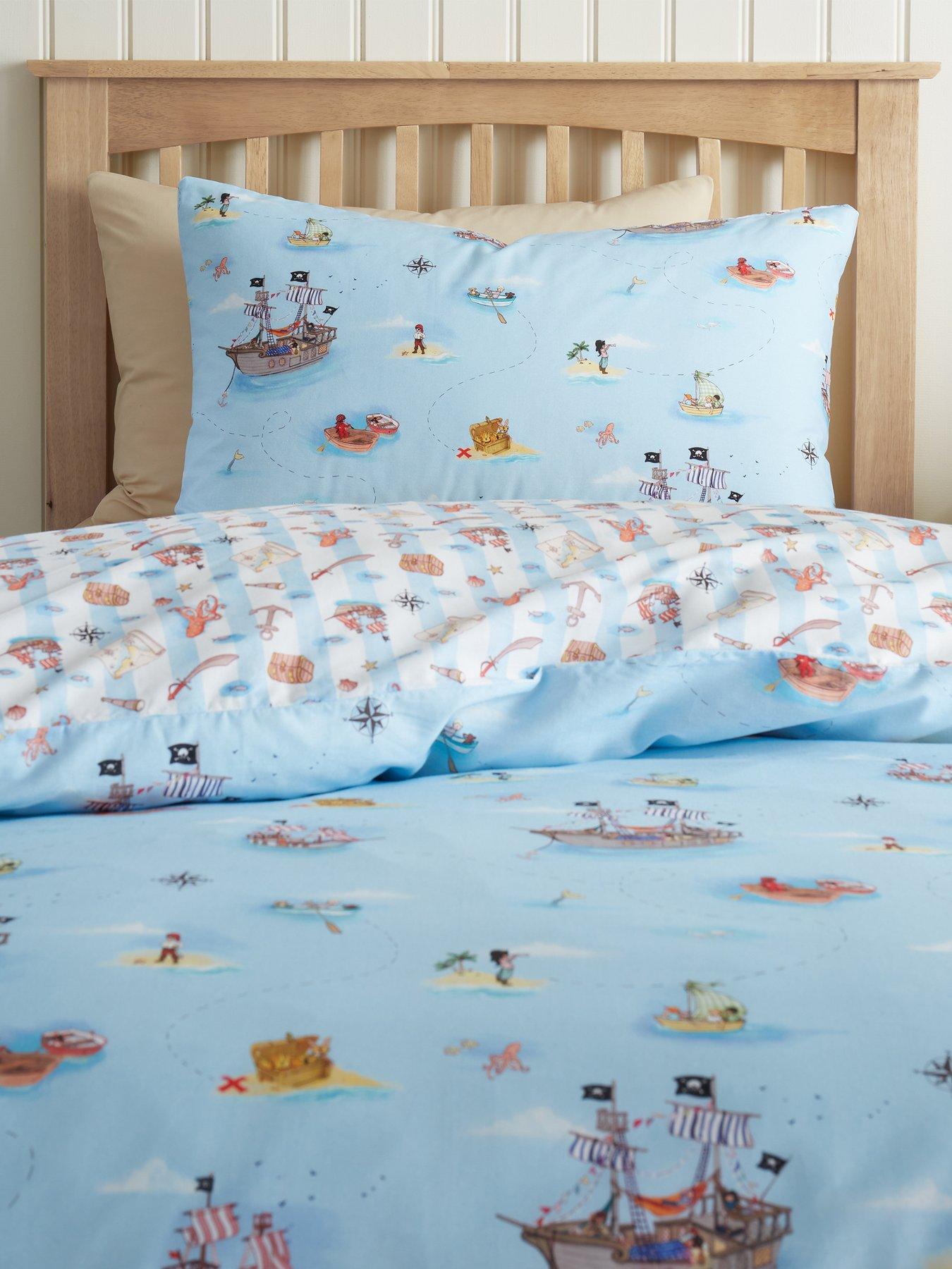 Image 5 of 6 of Belle & Boo Pirates Reversible 100% Cotton Duvet Set Blue