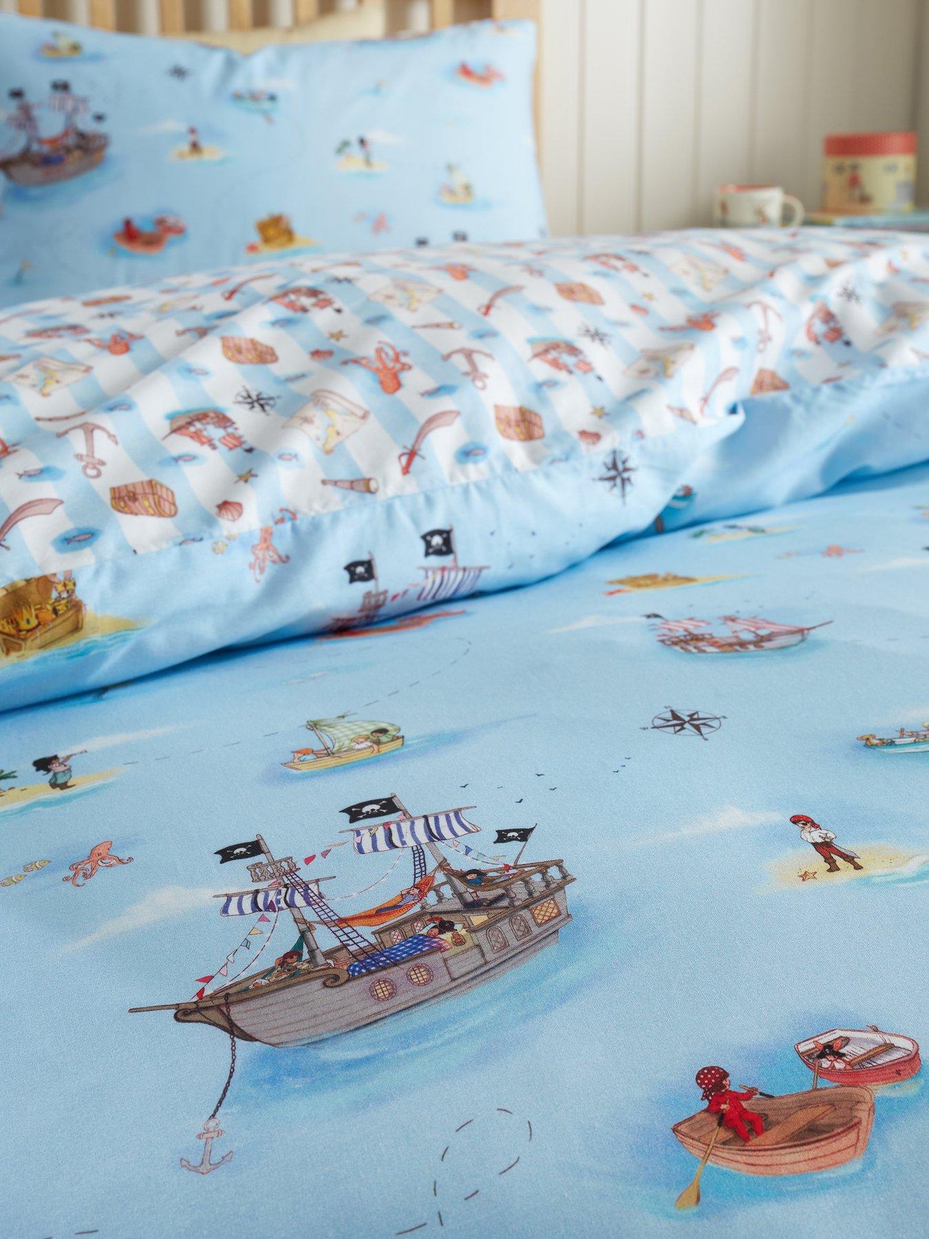 Image 6 of 6 of Belle & Boo Pirates Reversible 100% Cotton Duvet Set Blue