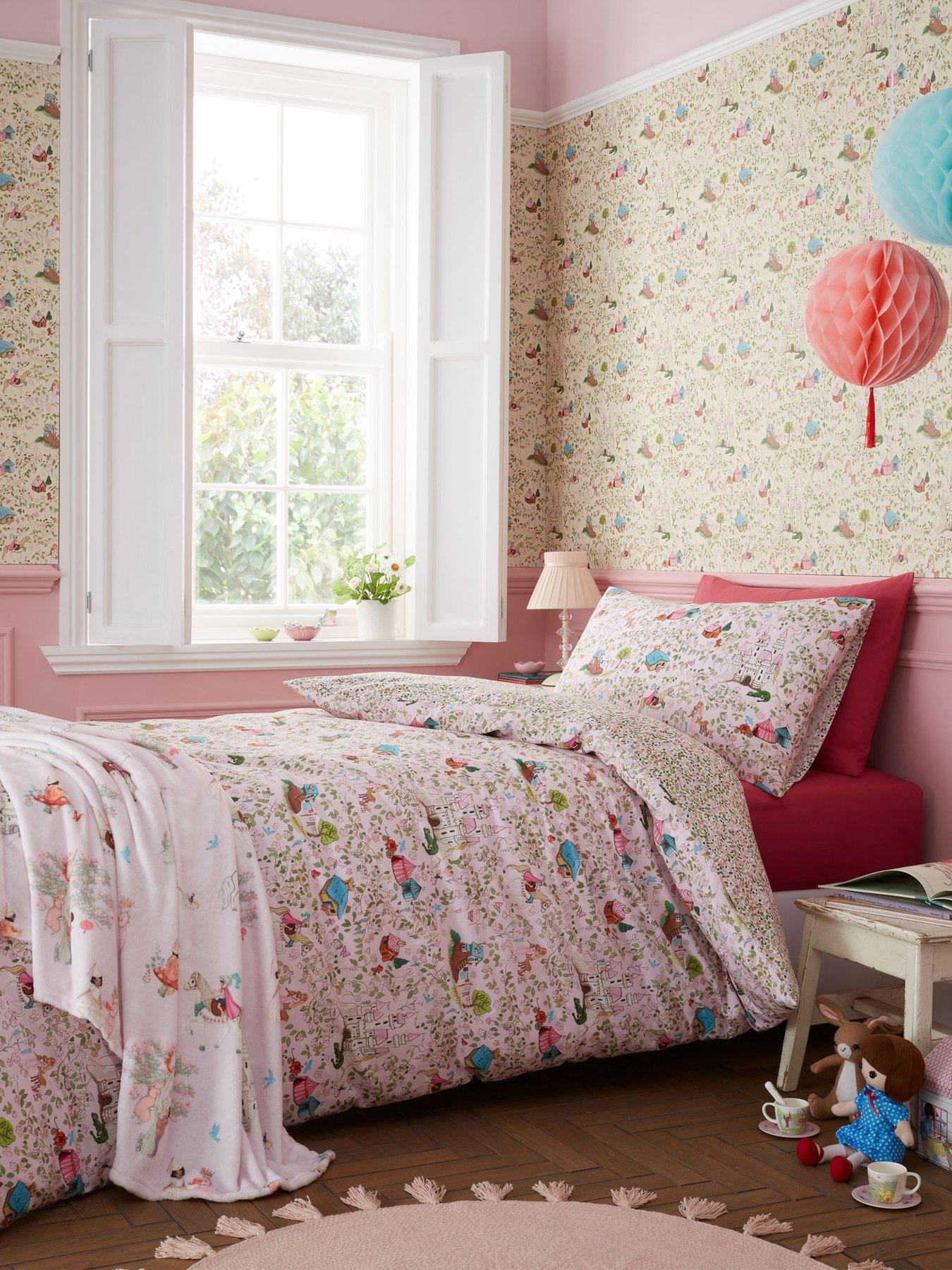 Belle & Boo Fairytale Reversible 100% Cotton Duvet Set - Pink