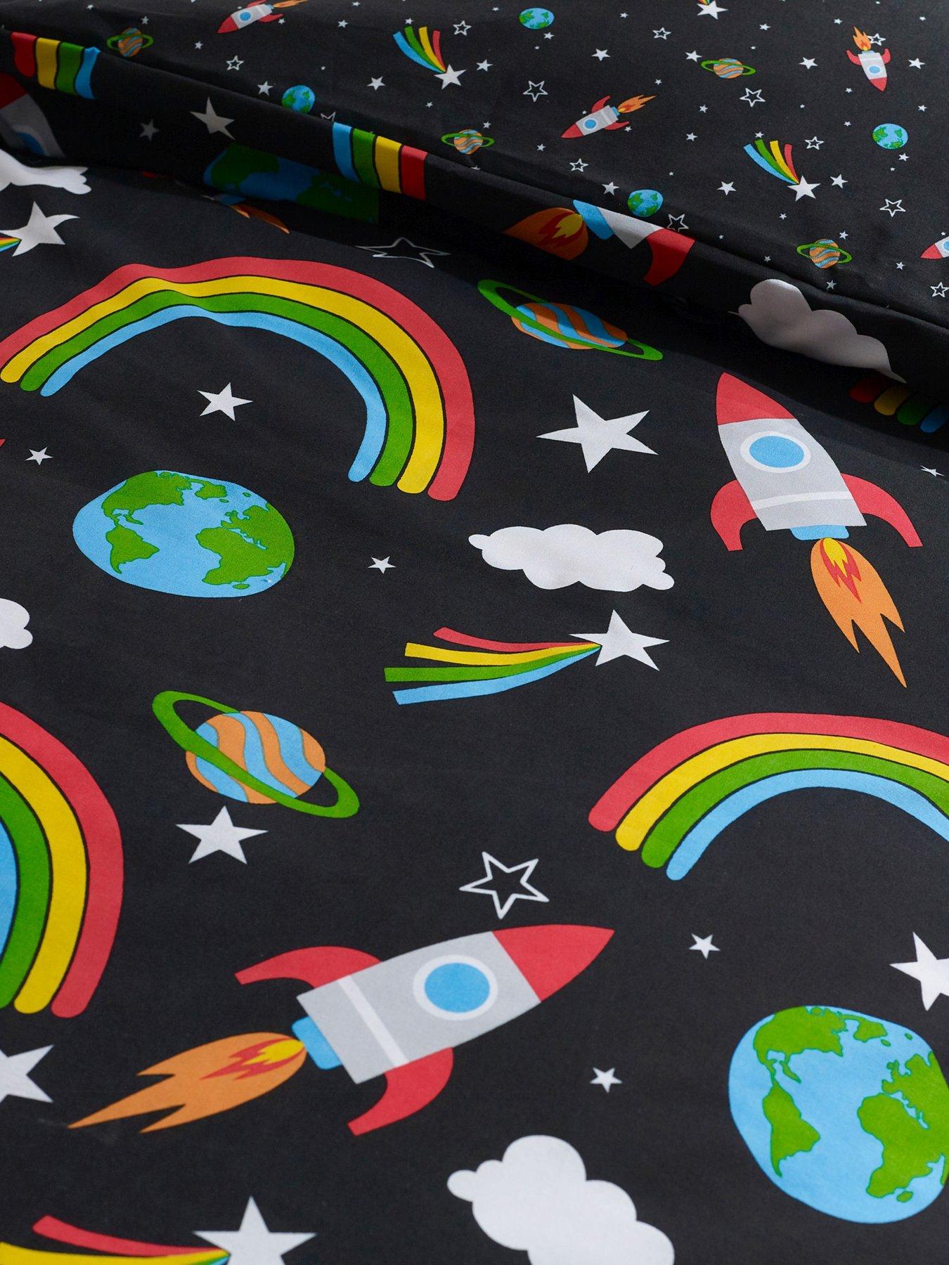 Image 5 of 5 of Catherine Lansfield Rainbow Rockets Duvet Set