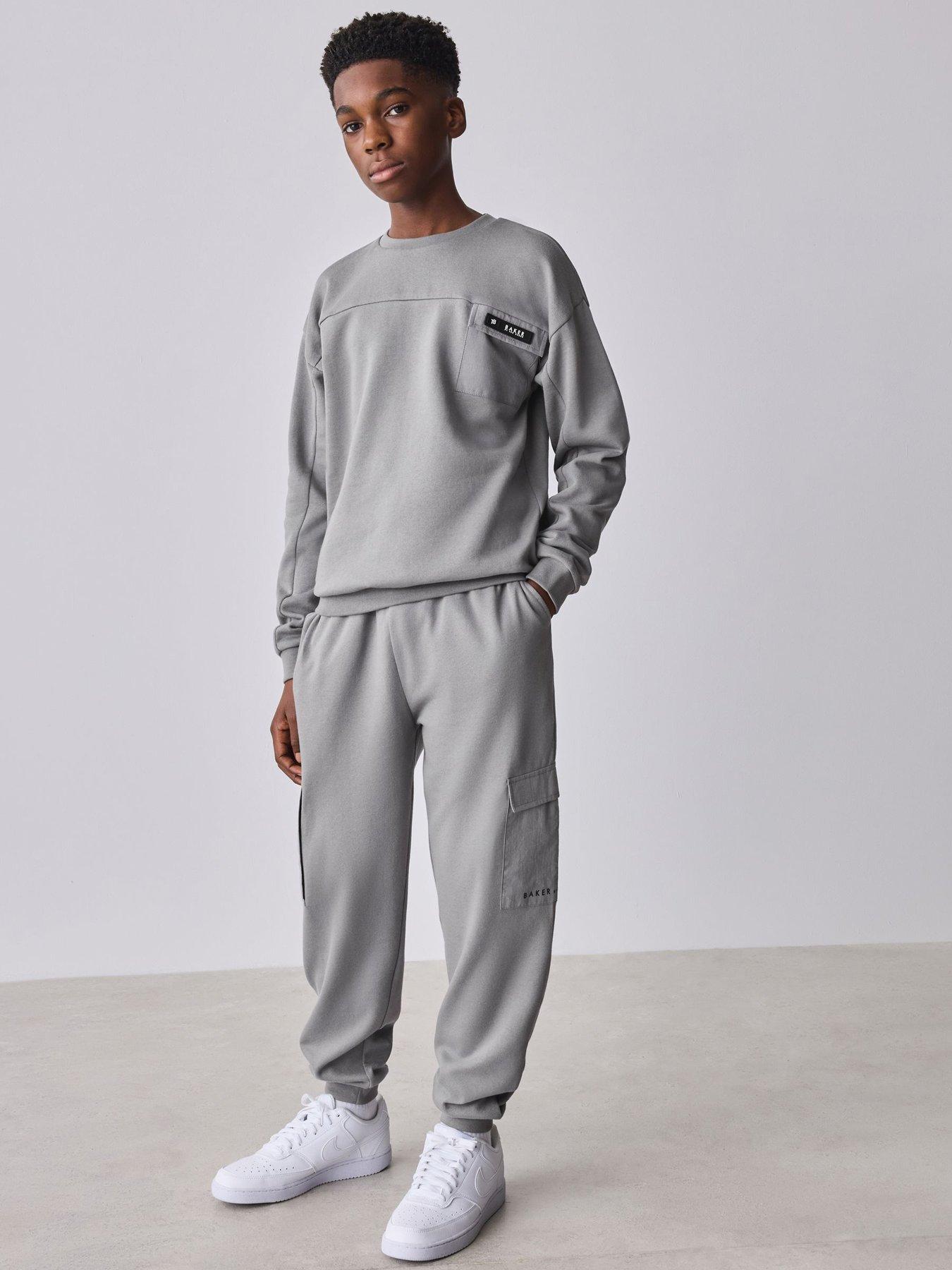 Ted Baker Younger Boys Sweat Top  &  Jogger Set - Grey