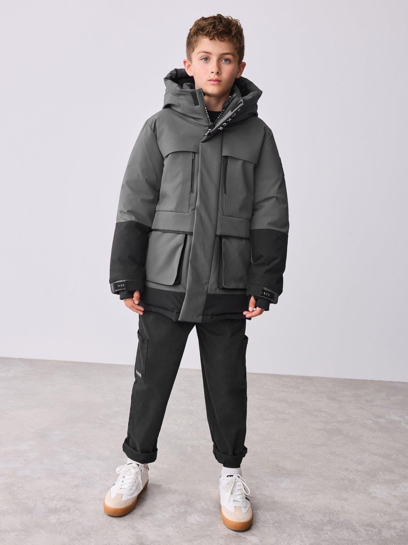 Image 3 of 6 of Ted Baker Younger Boys Colourblock Coat - Grey